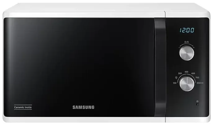 Микроволновая печь Samsung MS23K3614AW (23 л, 800 Вт, переключатели поворотный механизм, гриль, дисплей, белый/черный)-0