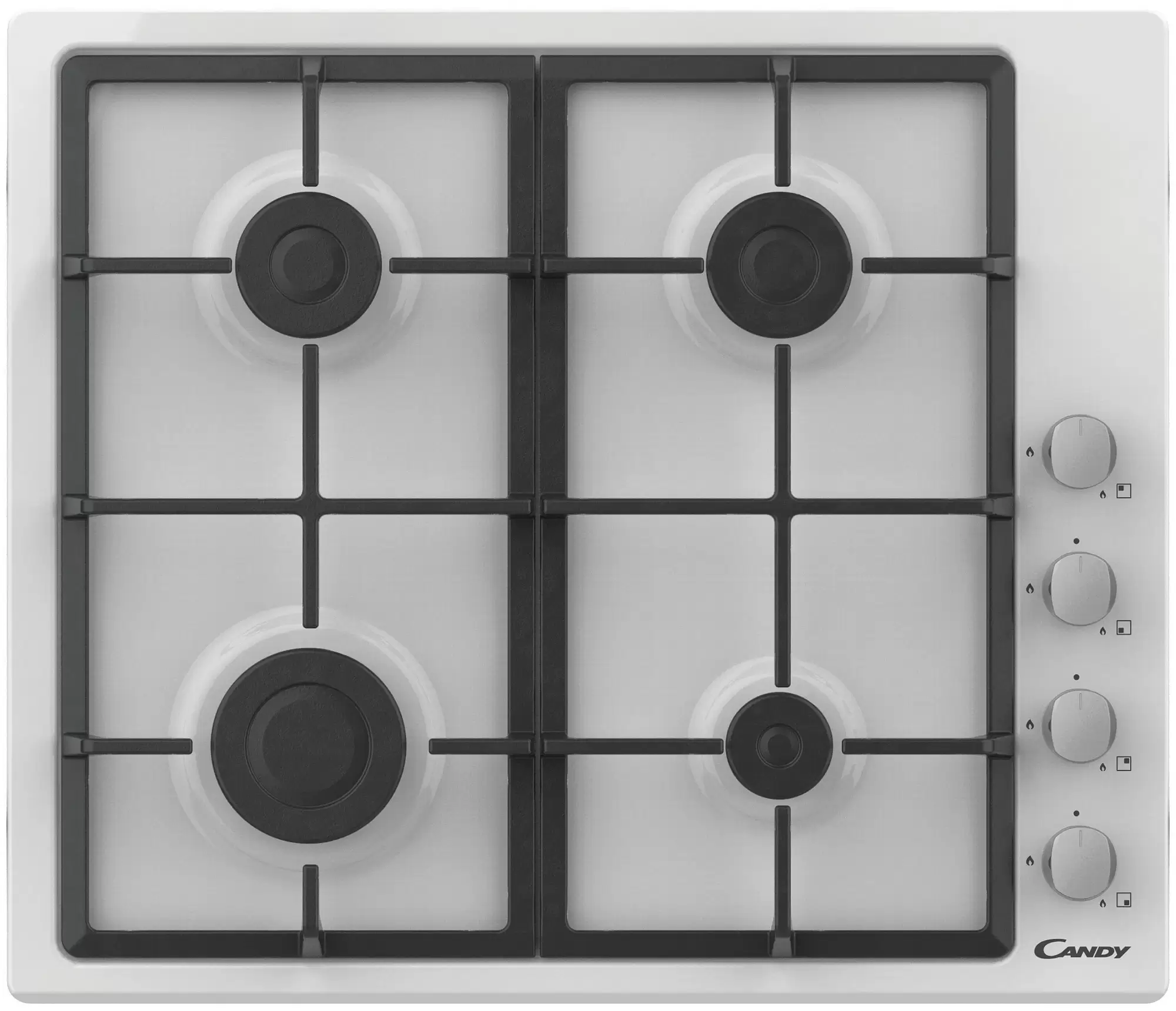 Поверхность газовая Candy CHG6LW (Smart / Белый / Сталь / Чугун)-0