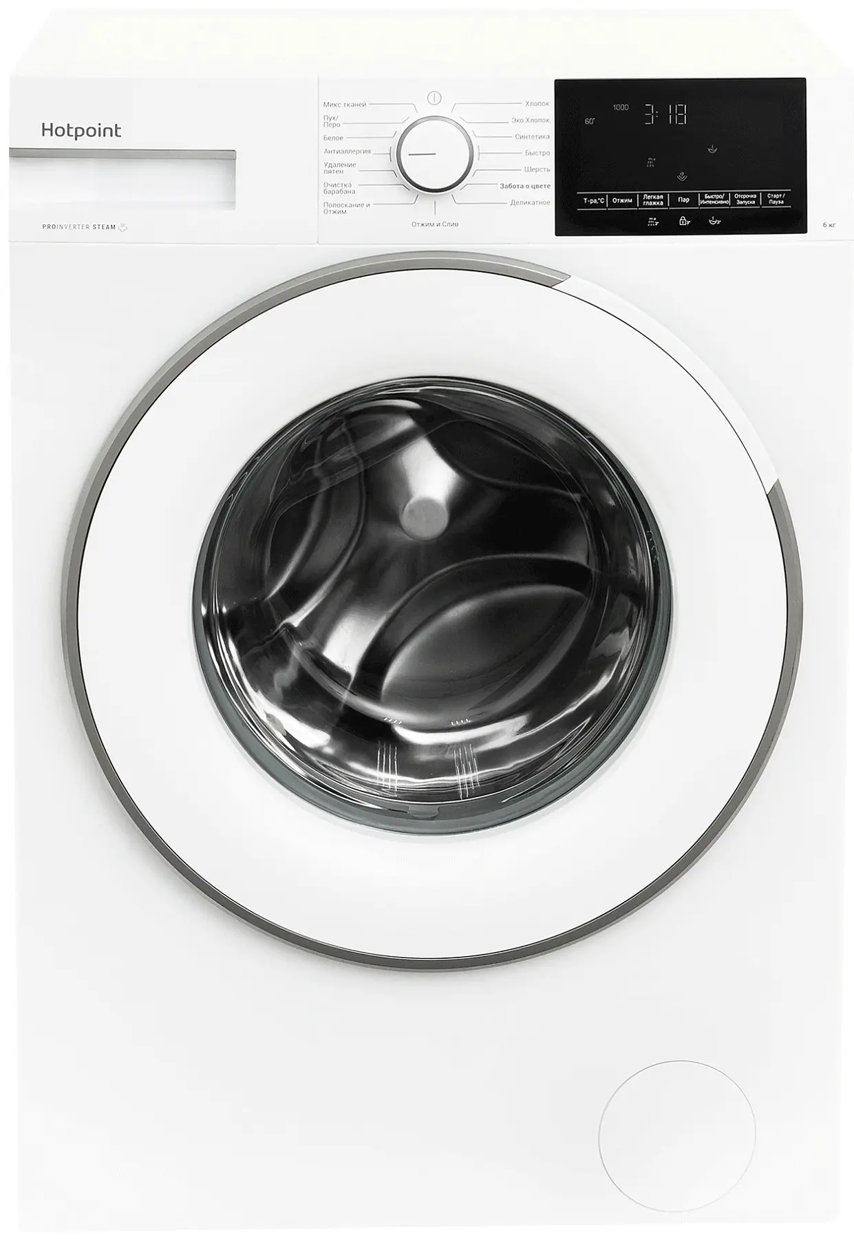 Стиральная машина Hotpoint WSH 6090 VWW (44,3-46,8см / 6кг / 1000об / пар / Инверторный мотор / A)-0