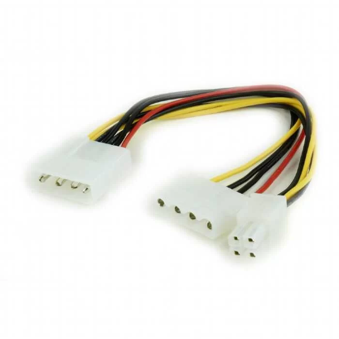 Кабель питания Molex - Molex + ATX (4 pin) GEMBIRD (CC-PSU-4), вилка - розетка + вилка, длина - 0.15 метра-0
