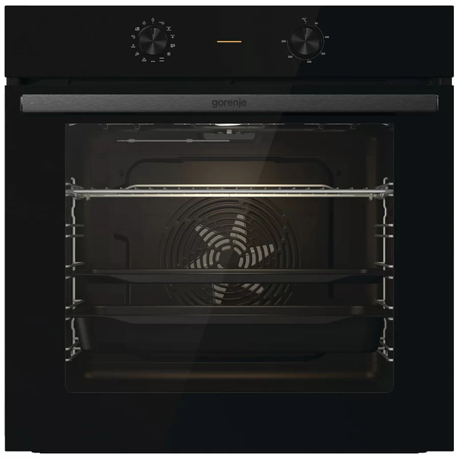 Духовой шкаф Gorenje BO6717E03BG (Essential / 77 л / до 300 °C / Чёрный, стекло / AquaClean / PerfectGrill / съемные направляющие / А)-1