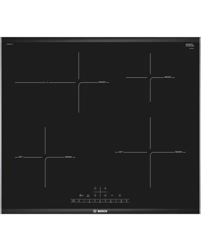 Поверхность индукционная Bosch PIF675FC1E (Serie6 / Чёрная стеклокерамика / 4 конфорки / QuickStart /PowerBoost/ReStart /PerfectFry /Таймер / 7,4 кВт)-0
