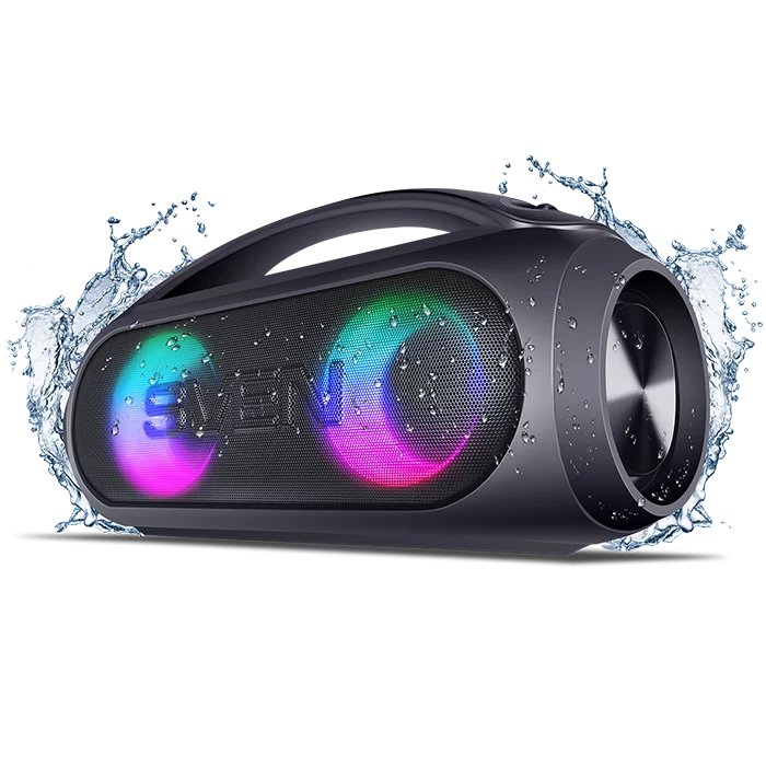 Беспроводная портативная колонка SVEN PS-380 / 40W / TWS / microSD / USB / FM / Bluetooth / IPx5 / Батарея 3000mAh / Подсветка / Чёрный / пластик-0