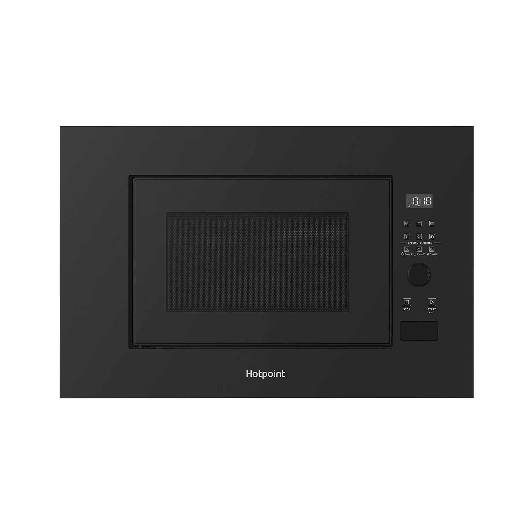 Микроволновая печь встраиваемая Hotpoint MF20G BL H (Чёрный / 20л / ширина - 59,5 см / 900Вт / Гриль 100 Вт)-0