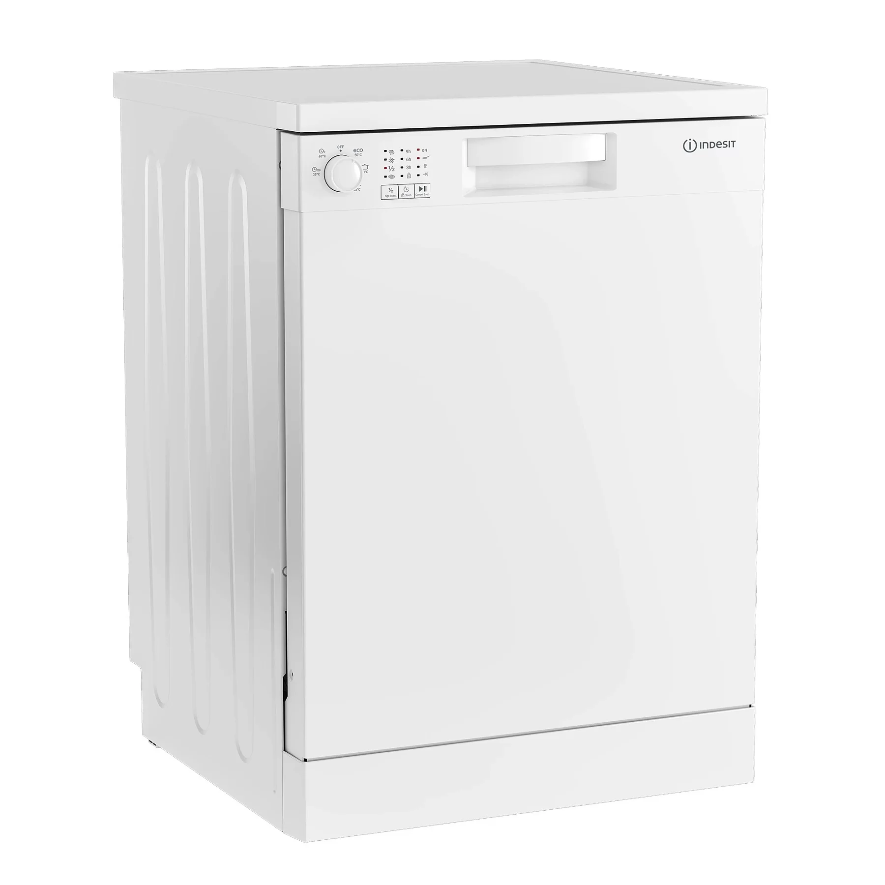 Машина посудомоечная отдельностоящая 60 см Indesit DF 3A59 B (13 комплектов / 2 полки / Расход воды - 12,9 л / Белый)-0