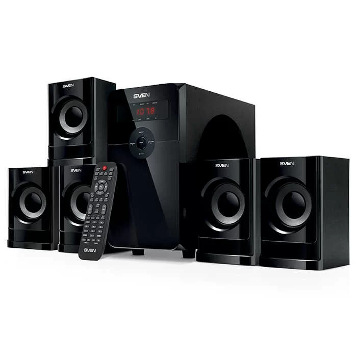 Колонки 5.1 SVEN HT-201 / 80W / Питние 220В / Bluetooth / USB / SD / FM / ПДУ / Корпус - дерево (MDF)-0