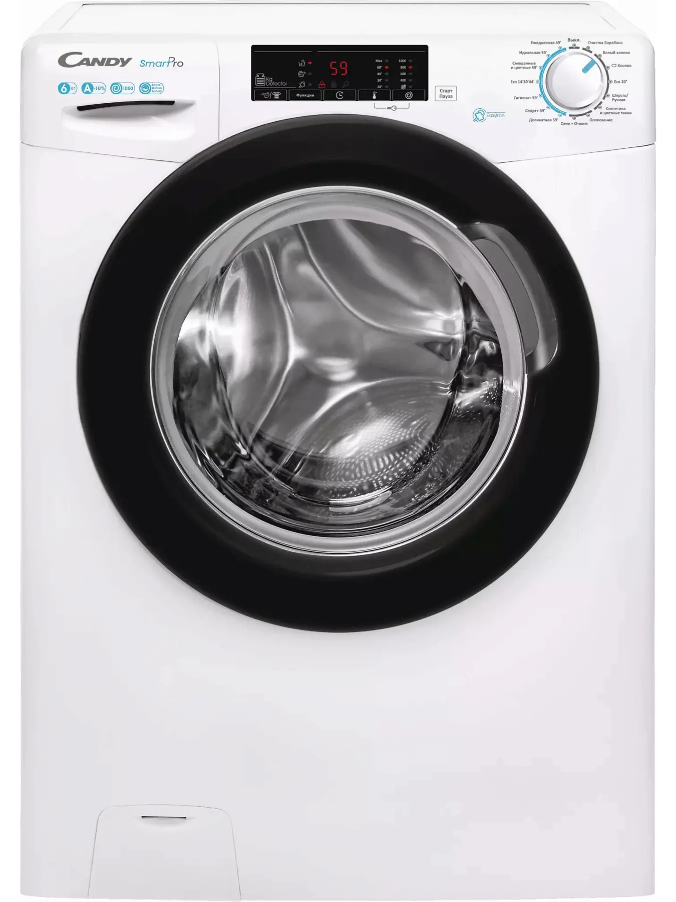 Стиральная машина Candy Smart Pro CSO34106TB1/2-07 (34-40.2см / 6кг / 1000об / Пар / A)-0