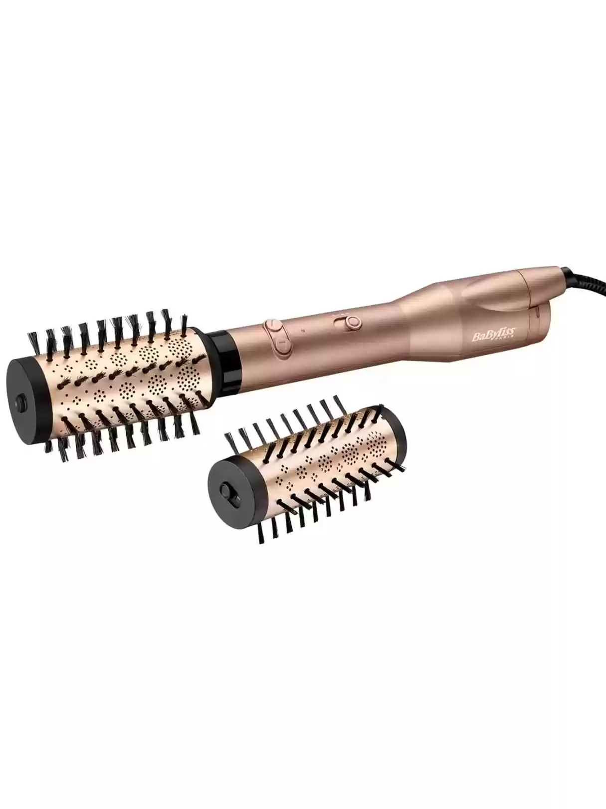 Фен-щетка BaByliss AS952E (650 Вт, вращающаяся щетка, диаметр - 40 мм, 50 мм, генератор ионов, насадок - 2 шт, шнур - 2.5 м)-0