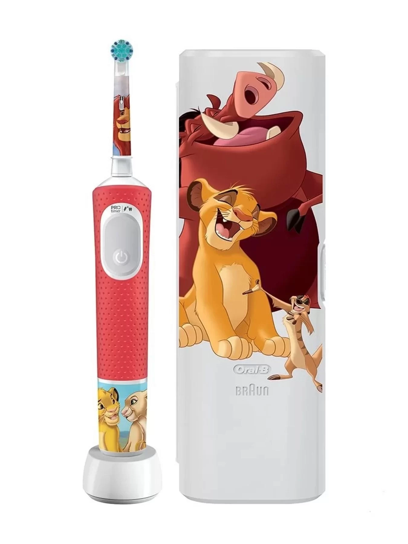 Зубная щетка электрическая детская Braun Oral-B Vitality PRO Kids 3+ Lion King + чехол-0