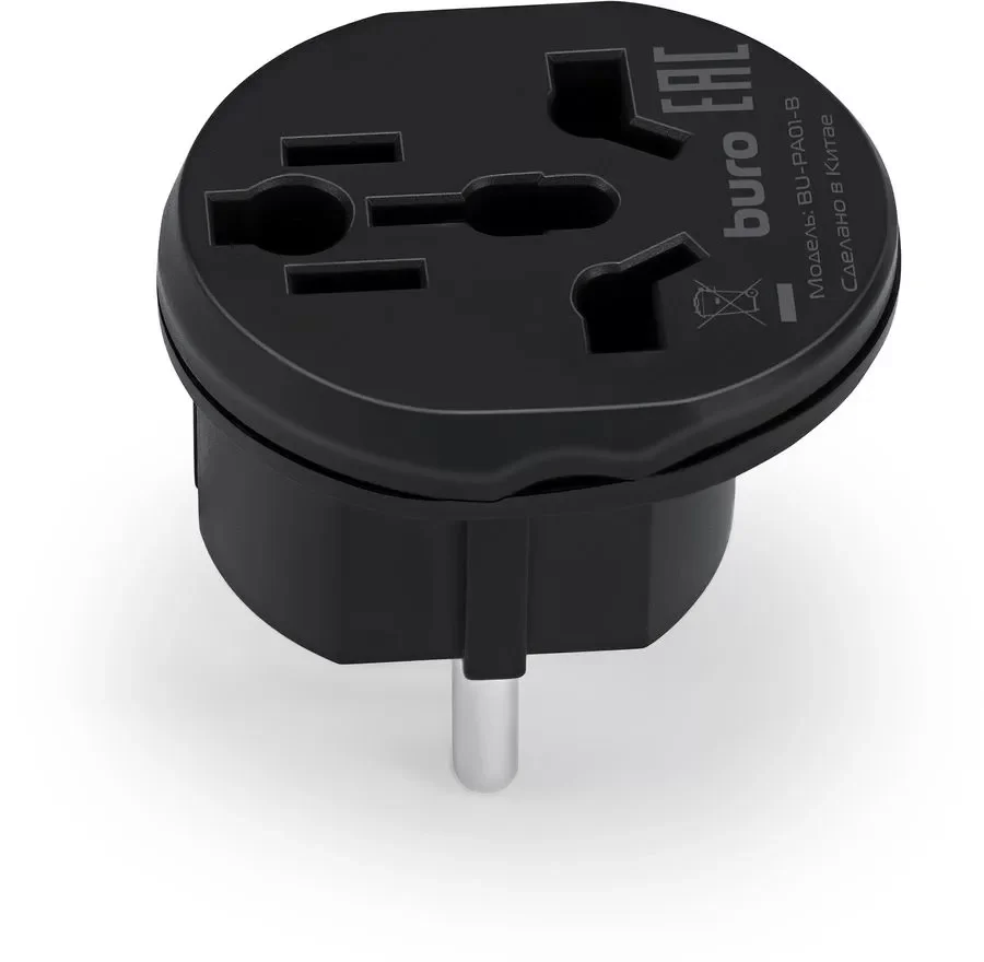 Переходник ЕВРОВИЛКА Buro BU-PA01-B 10А-0