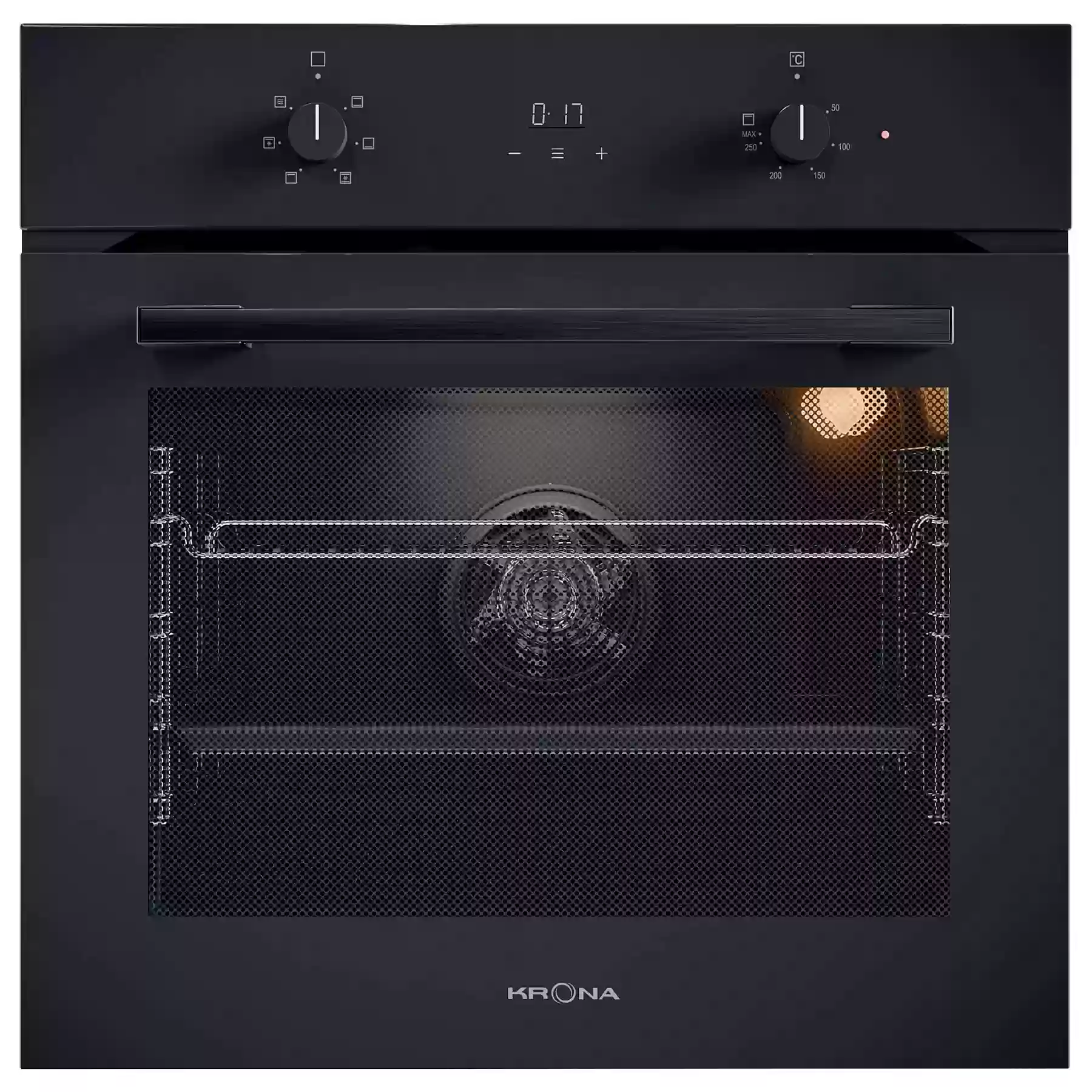 Духовой шкаф KRONA MAGNETE 60 BL/BL (72 л / до 260 °C / Чёрное стекло / Традиционная очистка / Гриль / Боковые направляющие / А)-0
