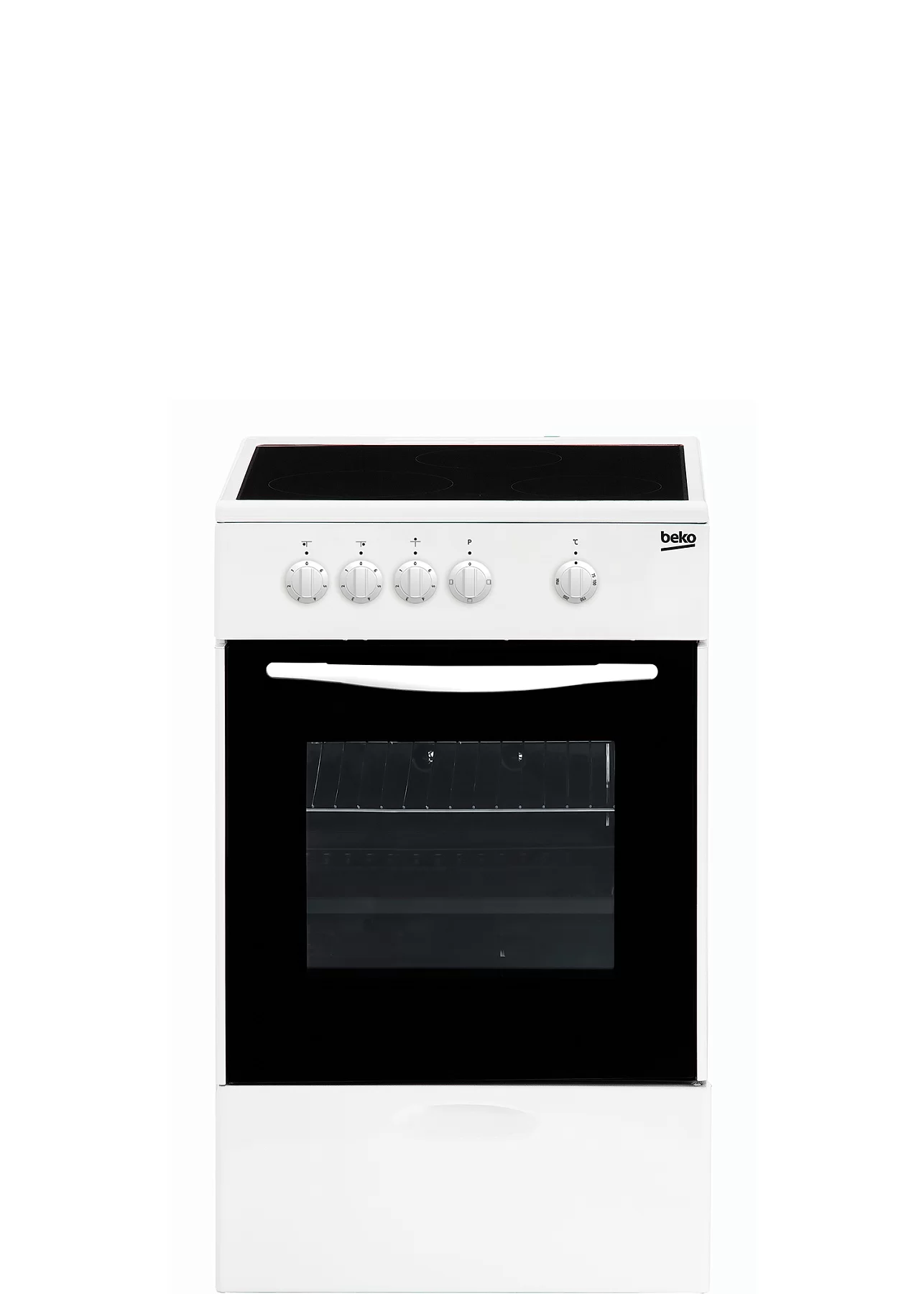 Плита электрическая Beko FCS47002 (Белая / духовка - 54 л / 3 конфорки (1200/1200/1700) / стеклокерамика)-0