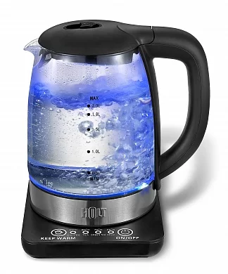 Чайник HOLT HT-KT-001 (2200Вт / 2л / стекло / черный)-0
