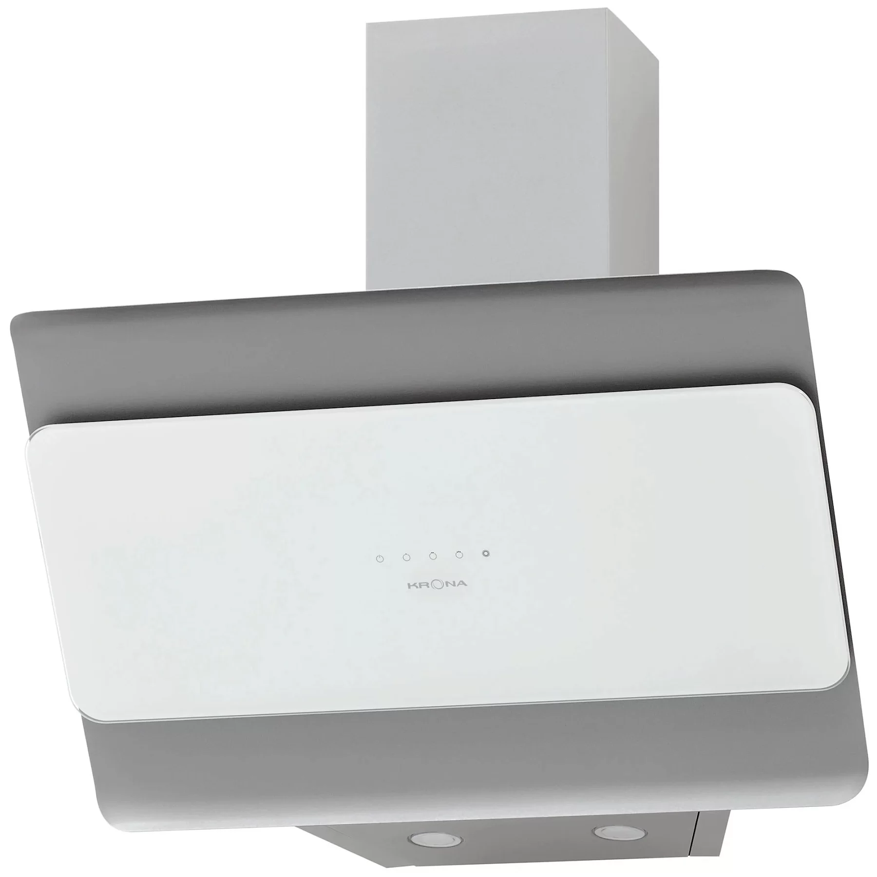 Вытяжка наклонная KRONA URAN 600 DN WHITE 4S (950 м³/ч / 115 Вт / LED освещение 2x1 Вт / ширина - 59.5 см / таймер / белое стекло)-0