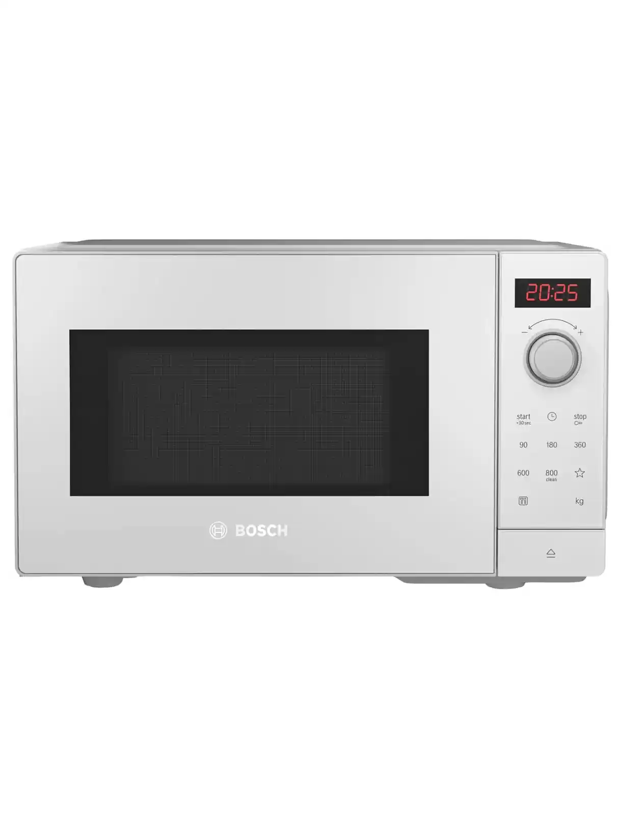 Микроволновая печь BOSCH FFL023MW0 (20 л, 800 Вт, переключатели поворотный механизм, сенсор, дисплей, белый)-0