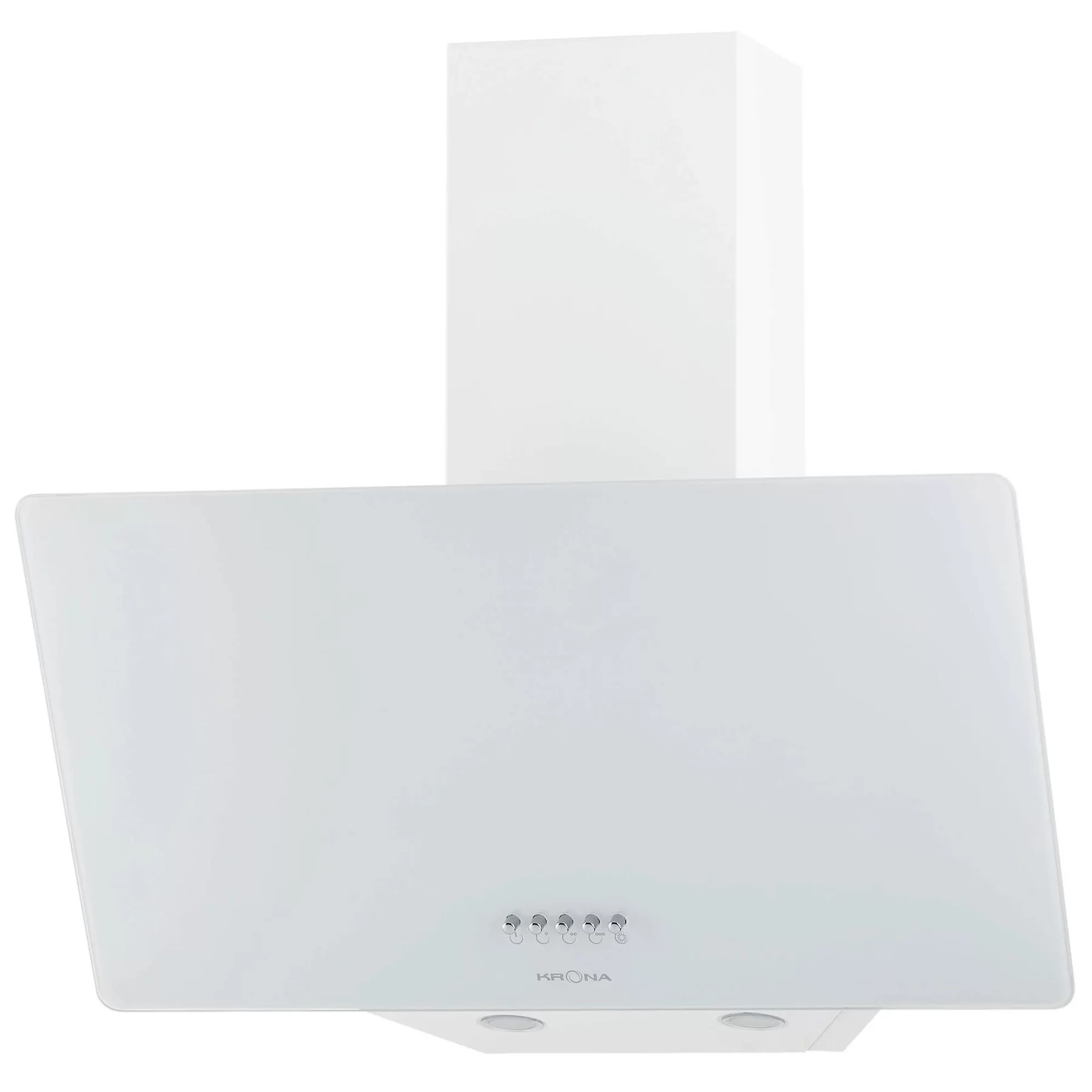 Вытяжка наклонная KRONA POLLY 600 WHITE PB V2 (840 м³/ч / 100 Вт / LED освещение 2x1 Вт / ширина - 59.6 см / белое стекло)-0
