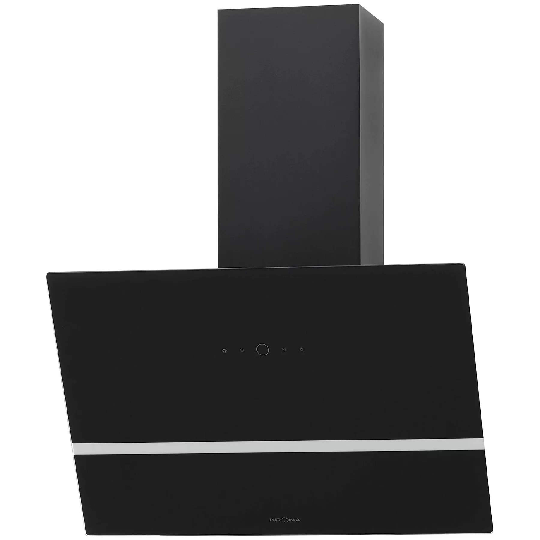 Вытяжка наклонная KRONA BRUNA 600 BLACK S (1300 м³/ч / 230 Вт / LED+RGB освещение / ширина - 59.5 см / чёрное стекло)-0