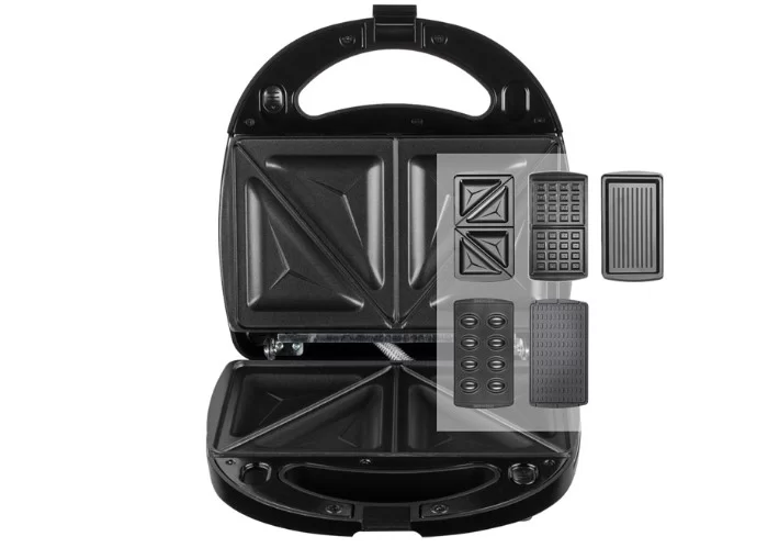 Мультипекарь Redmond RMB-M619/5 (700 Вт/ вафли, орешки, гриль, сэндвич/ антипригарное покрытие/ корпус - металл, пластик)-0
