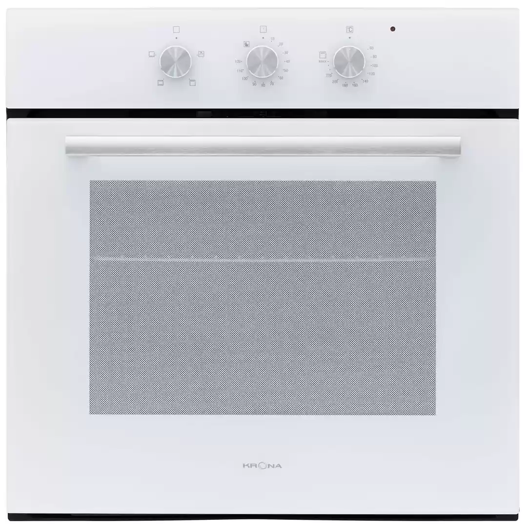 Духовой шкаф KRONA ESSENZA 60 WH G2 (68 л / до 260 °C / Белый / стекло / Традиционная очистка / Гриль / Рельефные направляющие / А)-0