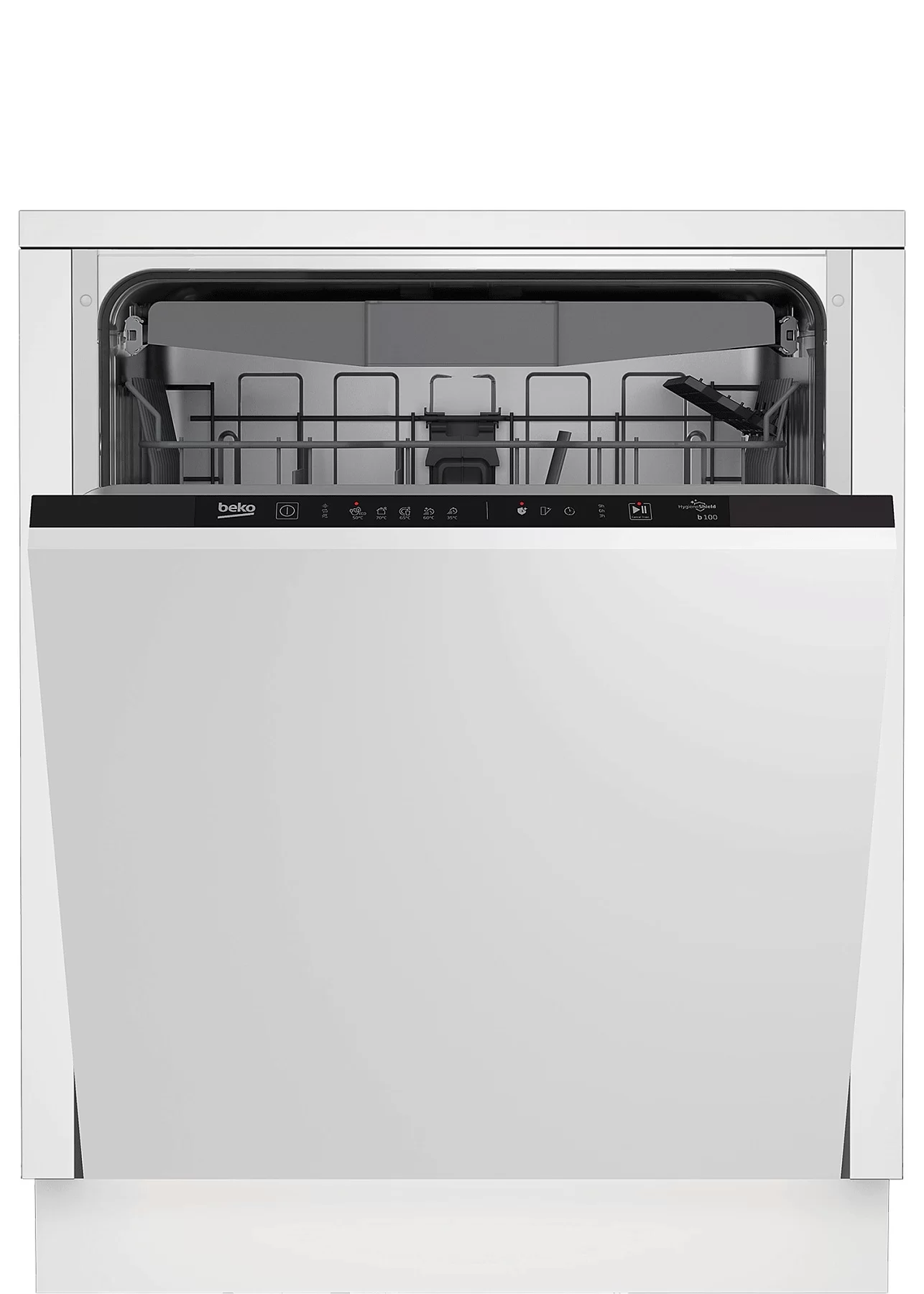 Машина посудомоечная встраиваемая 60 см Beko BDIN15360 (13 комплектов / 2 полки / расход воды - 12,9 л / Луч на полу / А++)-0