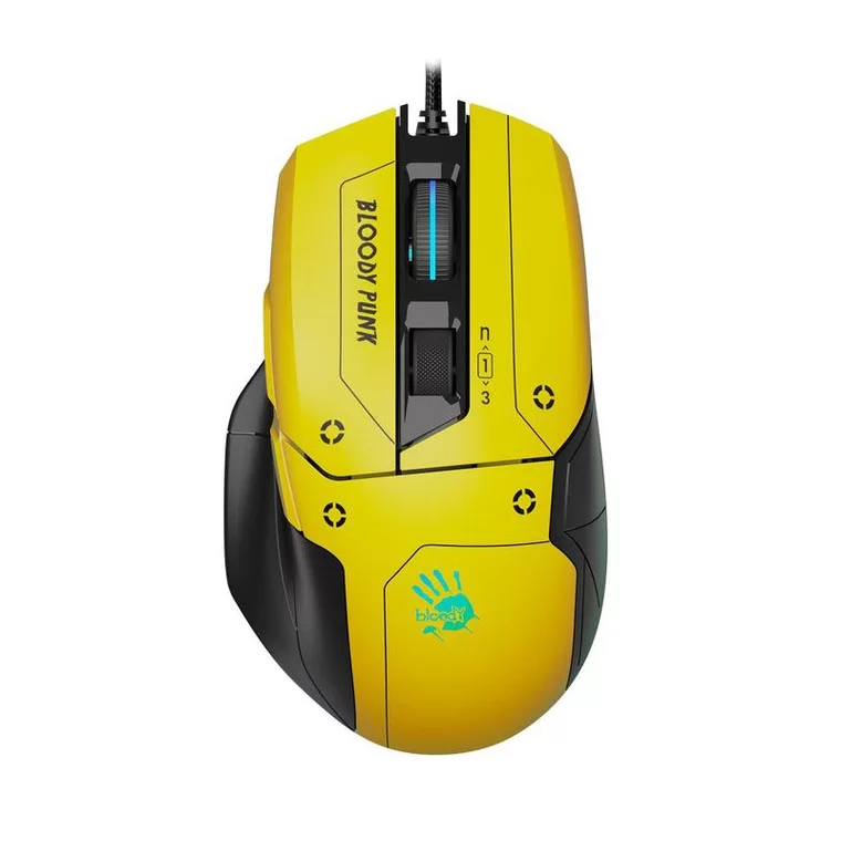 Мышь A4Tech Bloody W70 Max Punk игровая (10000 DPI), желтый/черный-0