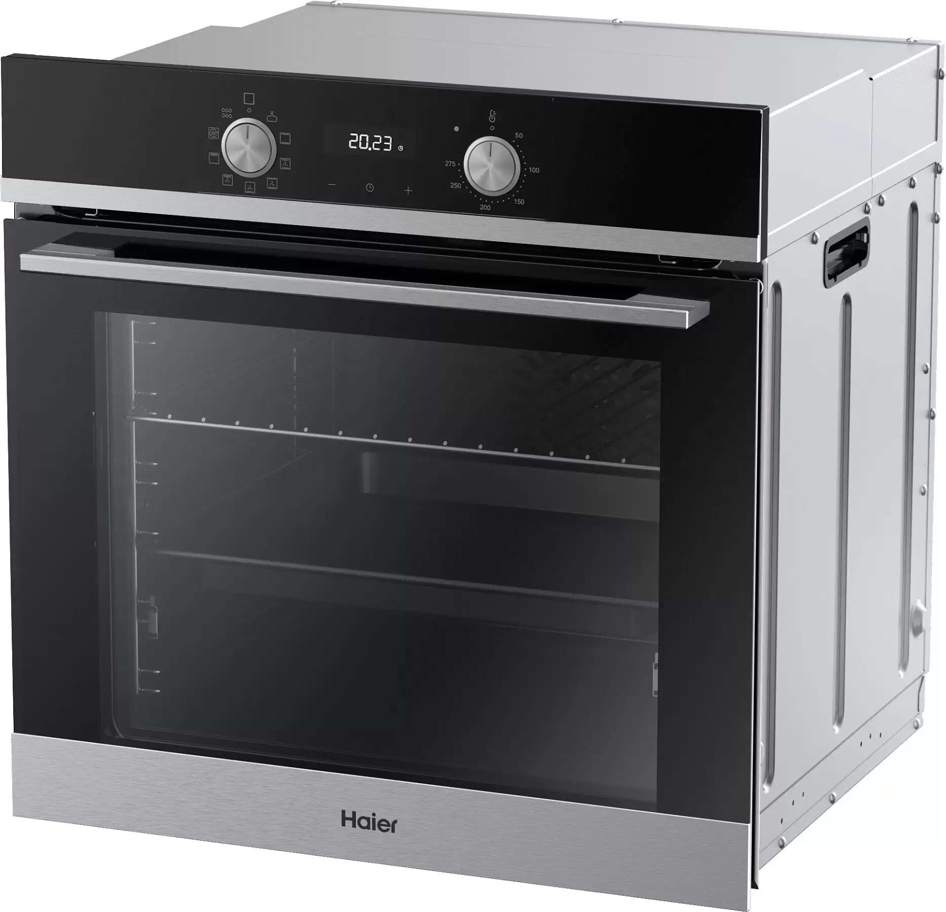 Духовой шкаф Haier HOQ-K2ANN3BX (72 л / Чёрный+нерж. сталь / Гриль / Телескоп.напр.(x1) / AquaClean / A+)-0