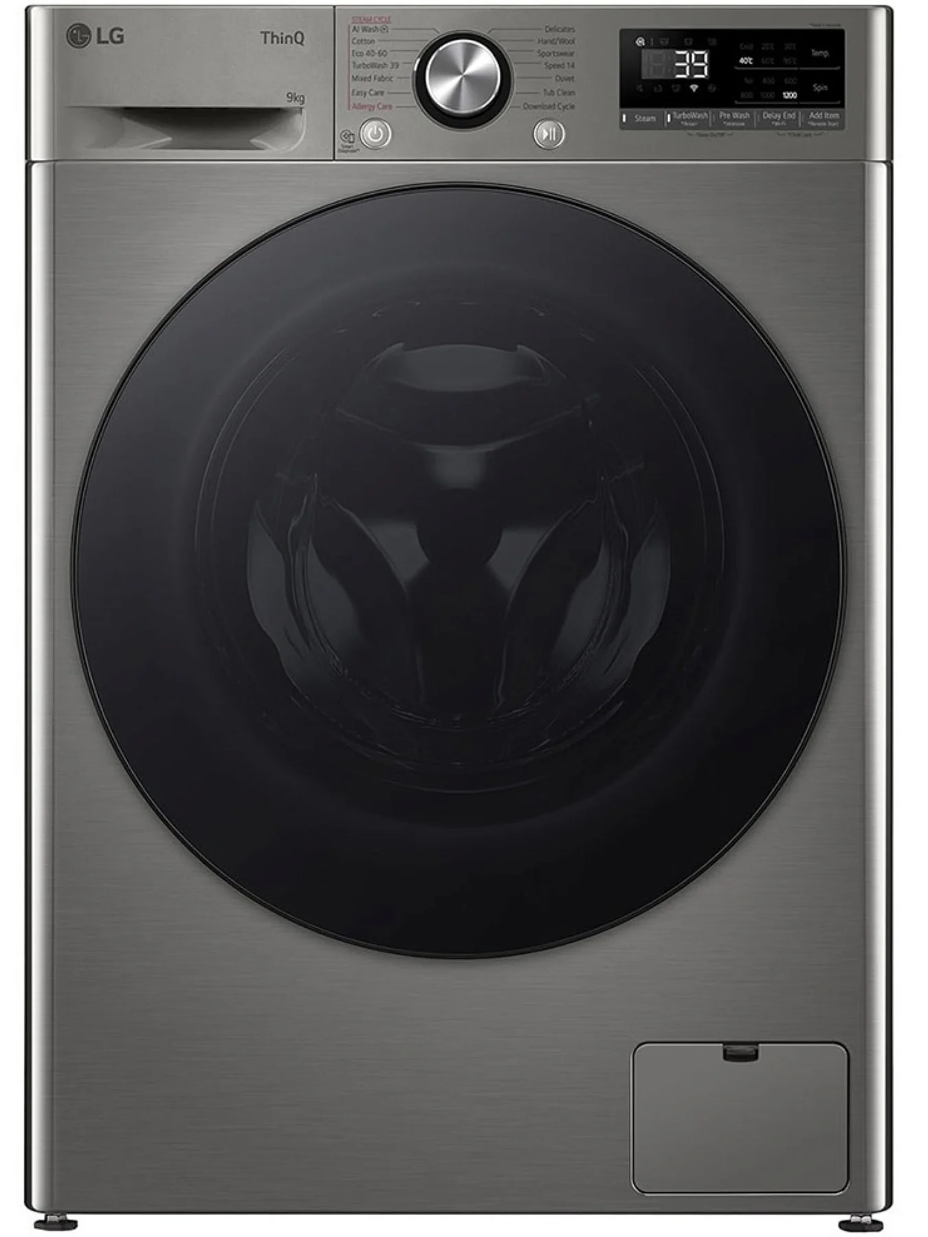 Стиральная машина LG F2WR709S2P (47.5см /9кг/1200об/пар/ добавление белья / AI DD ™ / TurboWash™ 360˚ / Wi-Fi / Inverter Direct Drive / A+++ / Серая)-0