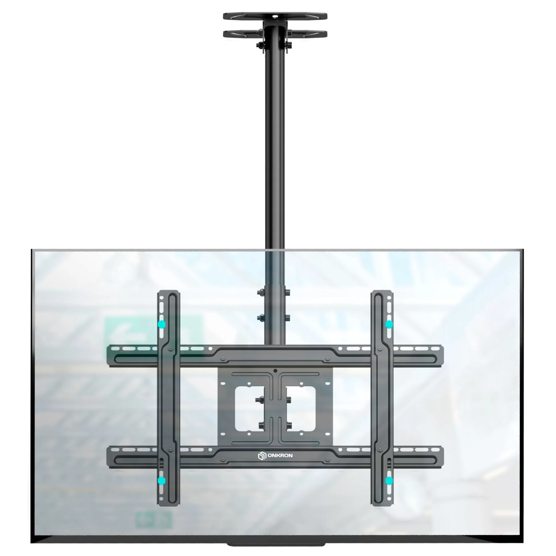 Потолочный кронштейн для ТВ ONKRON N1L чёрный, для 32"-80", наклон 15°, поворот 60°, нагрузка до 68,2 кг, расстояние до потолка 717-1584 мм-0