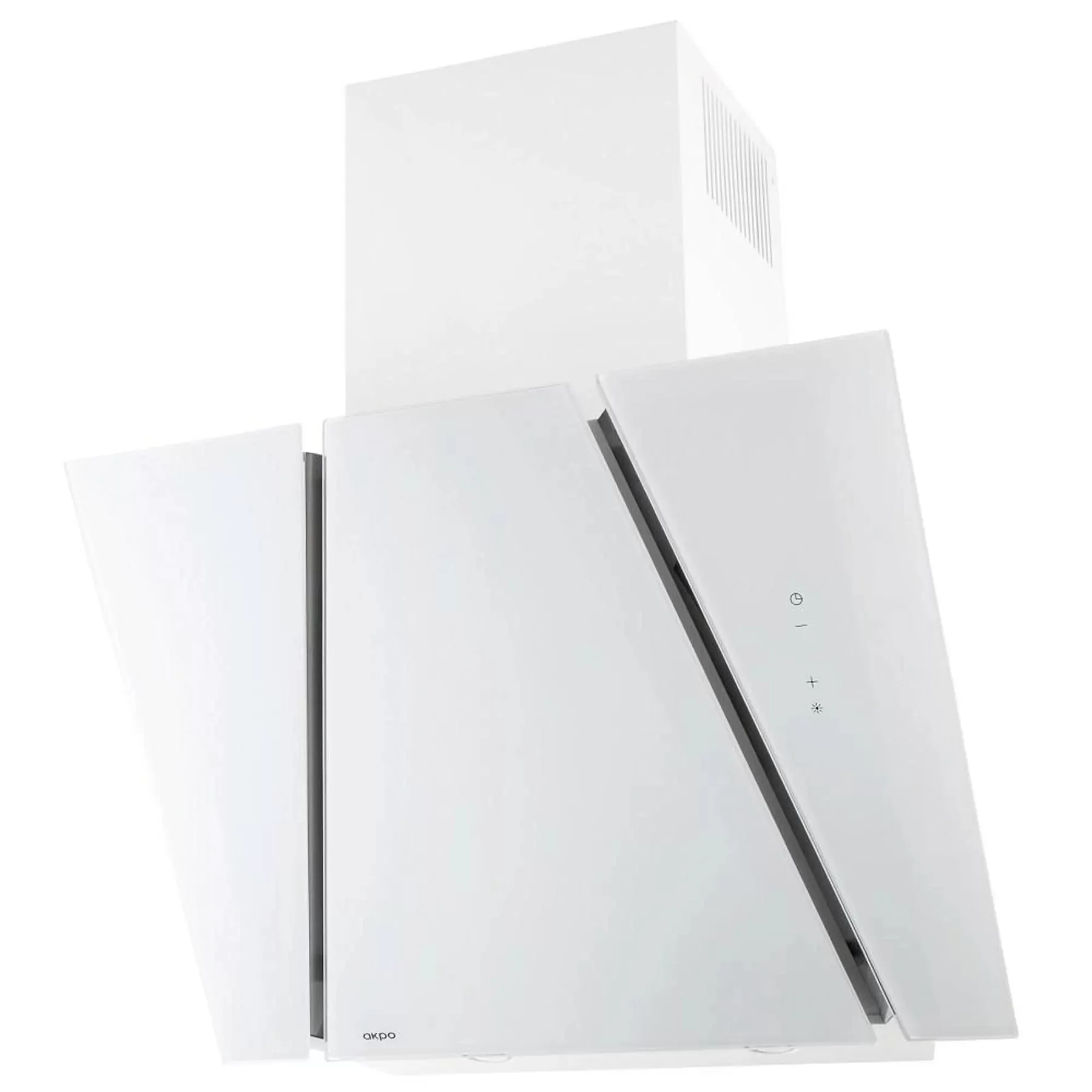 Вытяжка наклонная AKPO WK-9 Cetias 90 Inox/White Glass (1100 м³/ч / 111 Вт /  2 LED лампы по 2 Вт / ширина - 90 см / белое стекло)-0