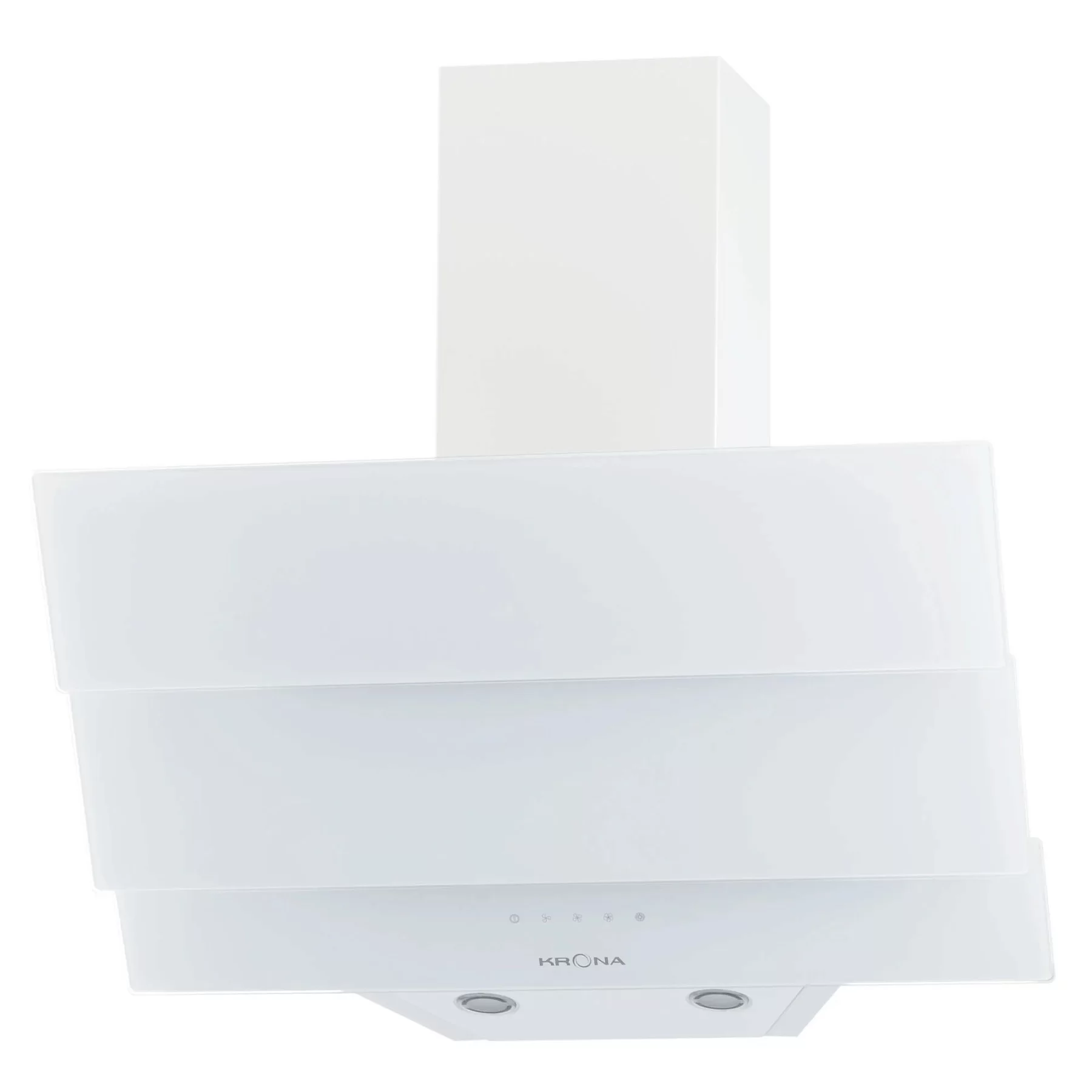 Вытяжка наклонная KRONA AURORA 600 white S (950 м³/ч / 100 Вт / LED освещение 2x1 Вт / ширина - 59.6 см / белое стекло)-0