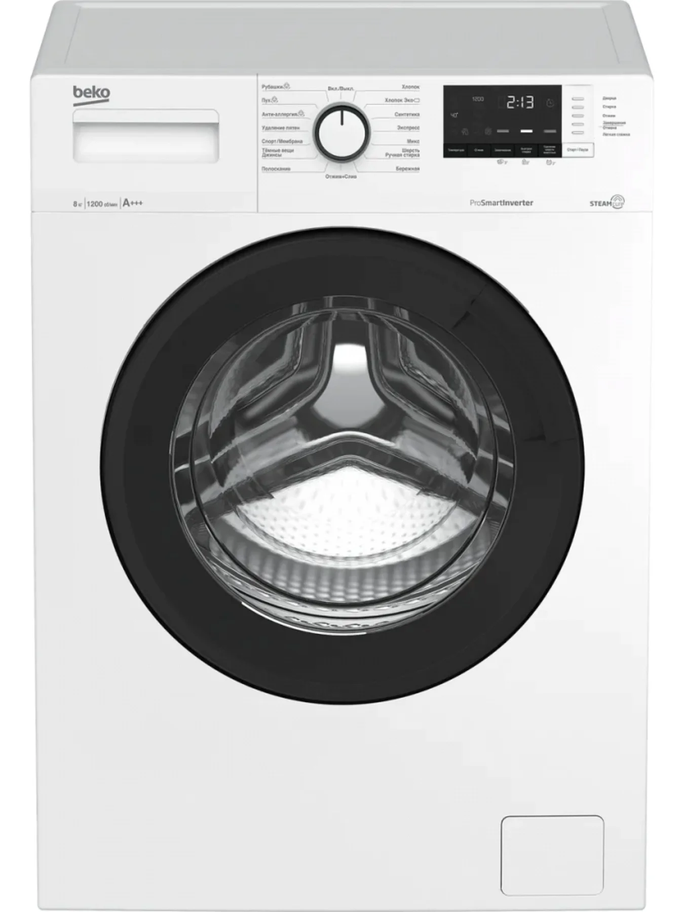 Стиральная машина Beko WSRE8612XAWI (45-49см / 8кг / 1200об / пар SteamCure™ / OptiSense® / Инверторный мотор ProSmart™ / A+++)-0