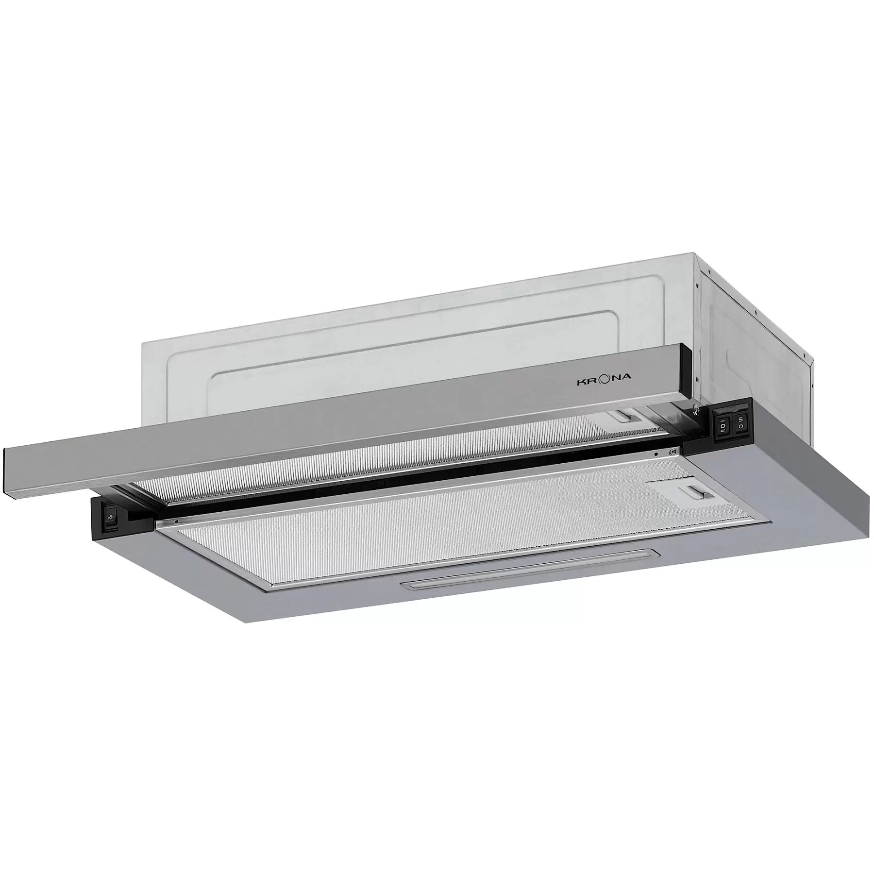 Вытяжка телескопическая KRONA KERRY E 600 INOX PB V2 (660 м³/ч / 85 Вт / LED освещение 2x1 Вт / ширина - 59,7 см / нерж. сталь / металл)-0