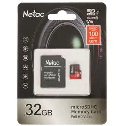 Память micro Secure Digital Card  32Gb class10 Netac Extreme Pro / c адаптером SD A1,V10,UHS-I Class1(U1) /NT02P500PRO-032G-R/-0