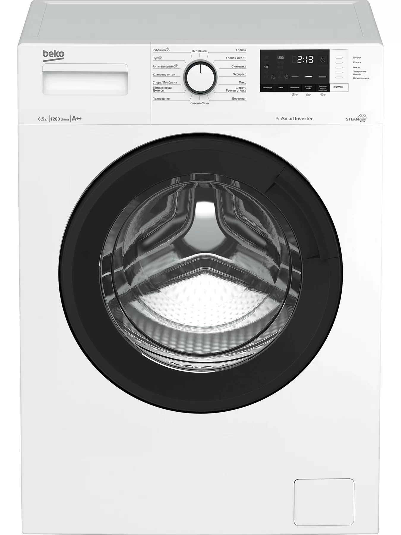Стиральная машина Beko WSRE6H612ZAWI (40-44см / 6,5кг / 1200об / пар SteamCure™ / Инверторный мотор ProSmart™ / A++)-0