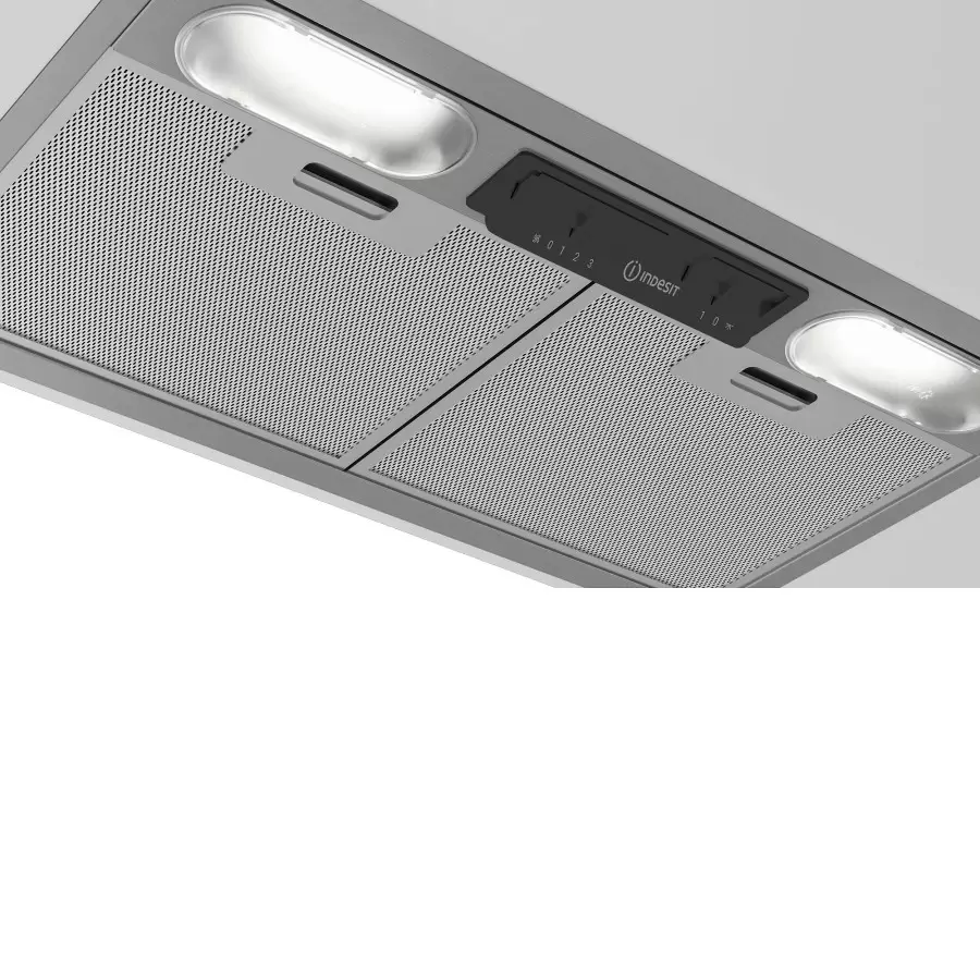 Вытяжка полновстраиваемая Indesit INAE 52FLS X (381 м³/ч / 191 Вт / LED освещение 2x3 Вт/ ширина - 53 см / нерж. сталь)-0