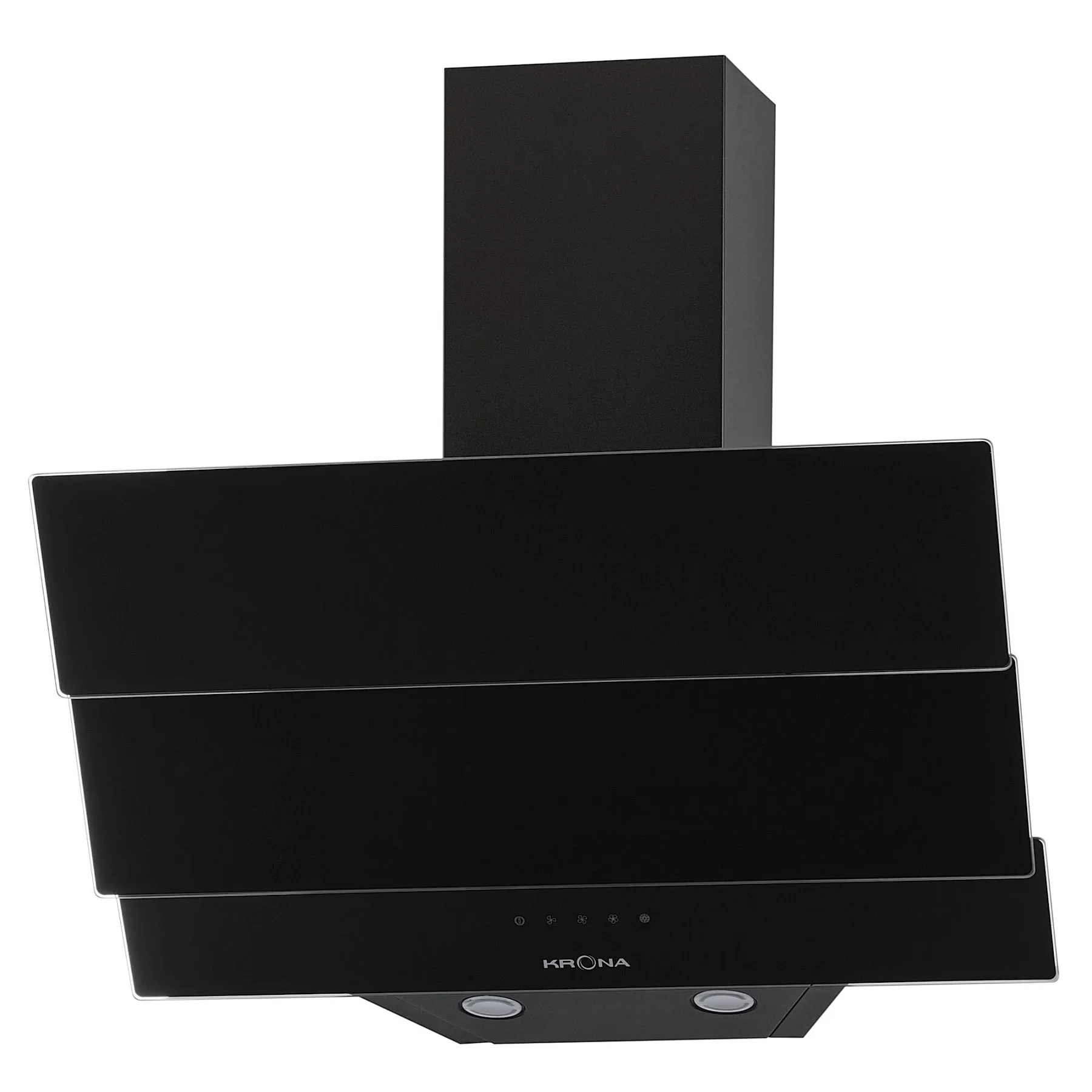 Вытяжка наклонная KRONA AURORA 600 black S (950 м³/ч / 100 Вт / LED освещение 2x1 Вт / ширина - 59.6 см / чёрное стекло)-0