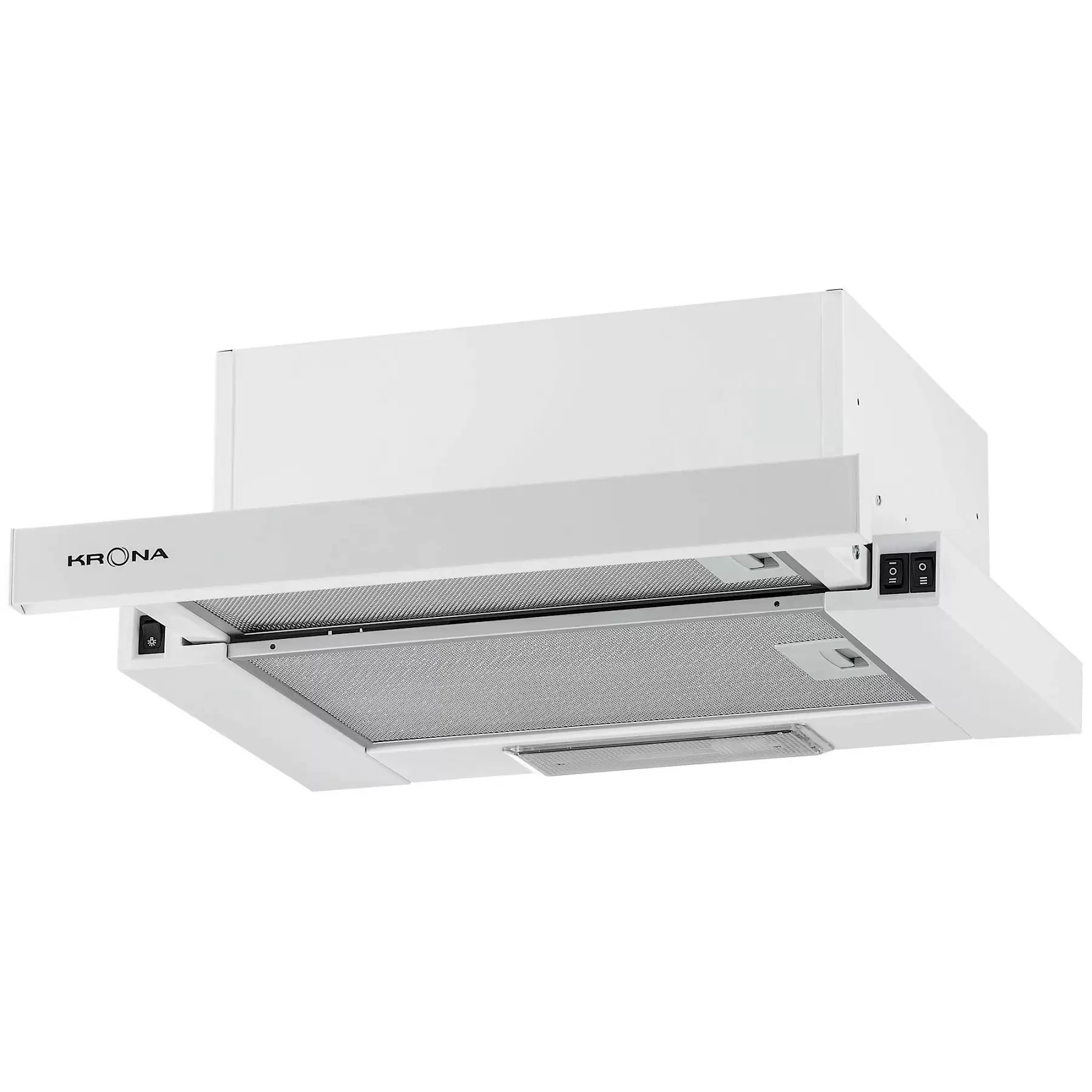 Вытяжка телескопическая KRONA KAMILLA 450 WHITE (507 м³/ч / 110 Вт / галогенная лампа 1x28 Вт / ширина - 45 см / белый / металл)-0