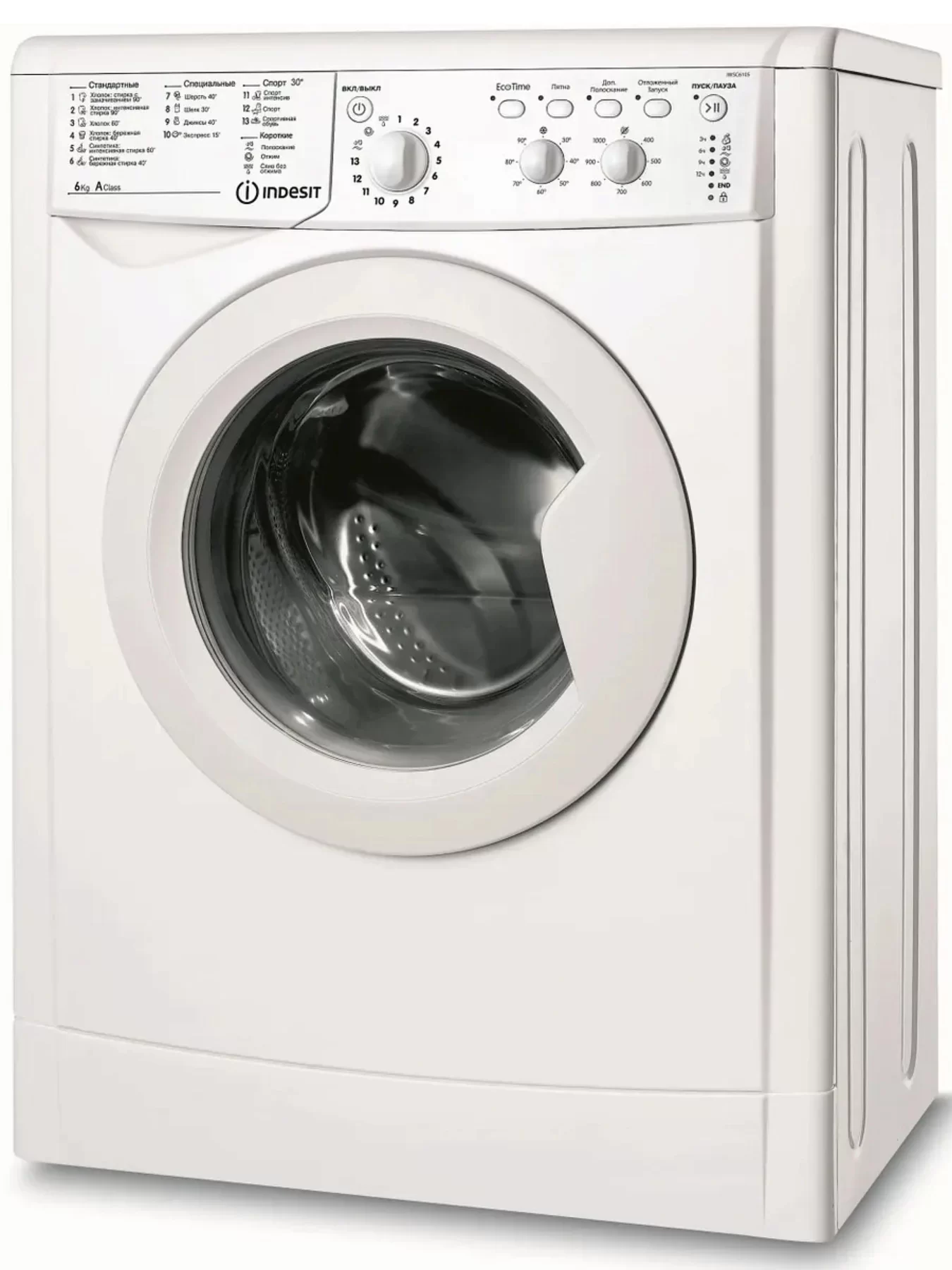 Стиральная машина Indesit IWSC 6105 (CIS) (42 см / 6кг / 1000об / Eco Time / A)-0