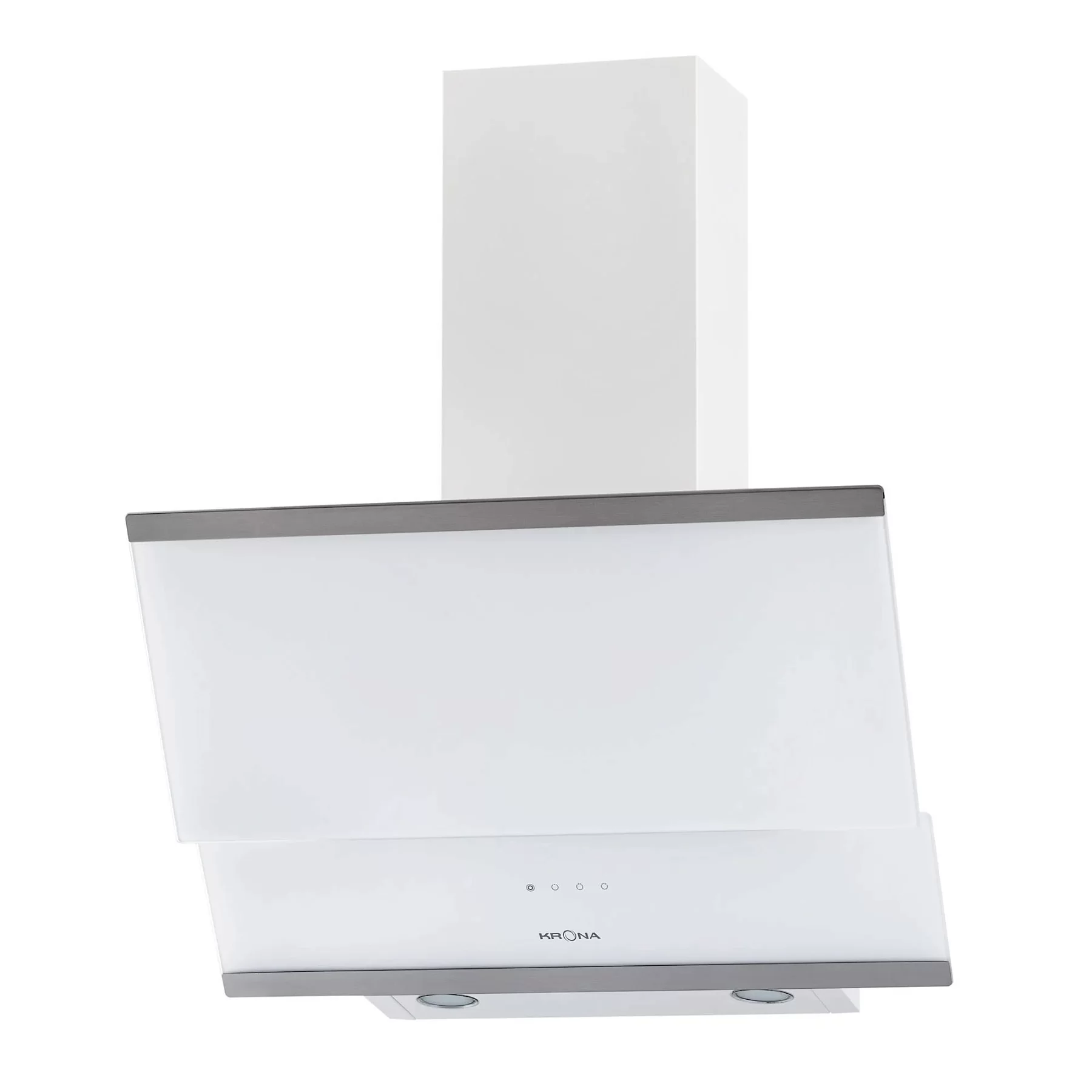Вытяжка наклонная KRONA IRIDA 600 white sensor (863 м³/ч / 125 Вт / LED освещение 2x3 Вт / ширина - 59.6 см / белое стекло)-0