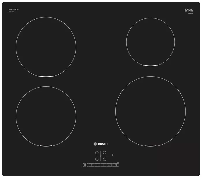 Поверхность индукционная Bosch PIE611BB5E (Serie4 / черный / стеклокерамика / TouchSelect / QuickStart / PowerBoost)-0