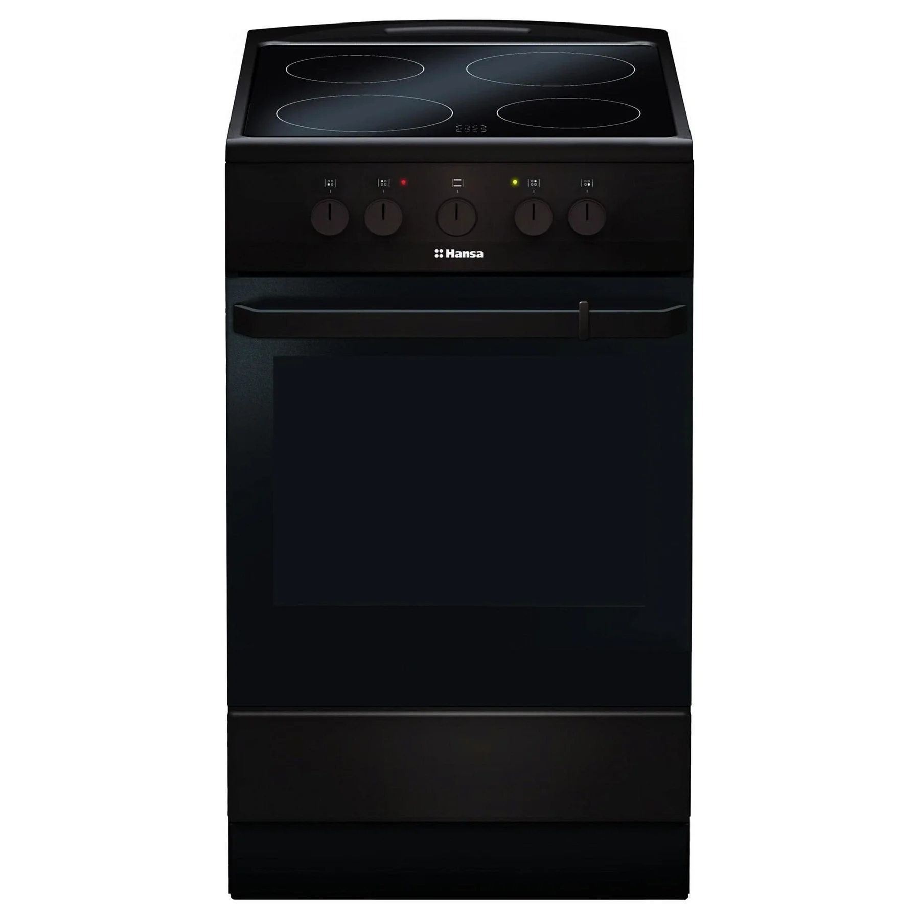 Плита электрическая Hansa FCCB54000 (Черный / духовка - 68 л / 4 конфорки (1,7/1,2/1,2/1,7кВт) / SteamClean / Мощность - 5,8кВт)-0