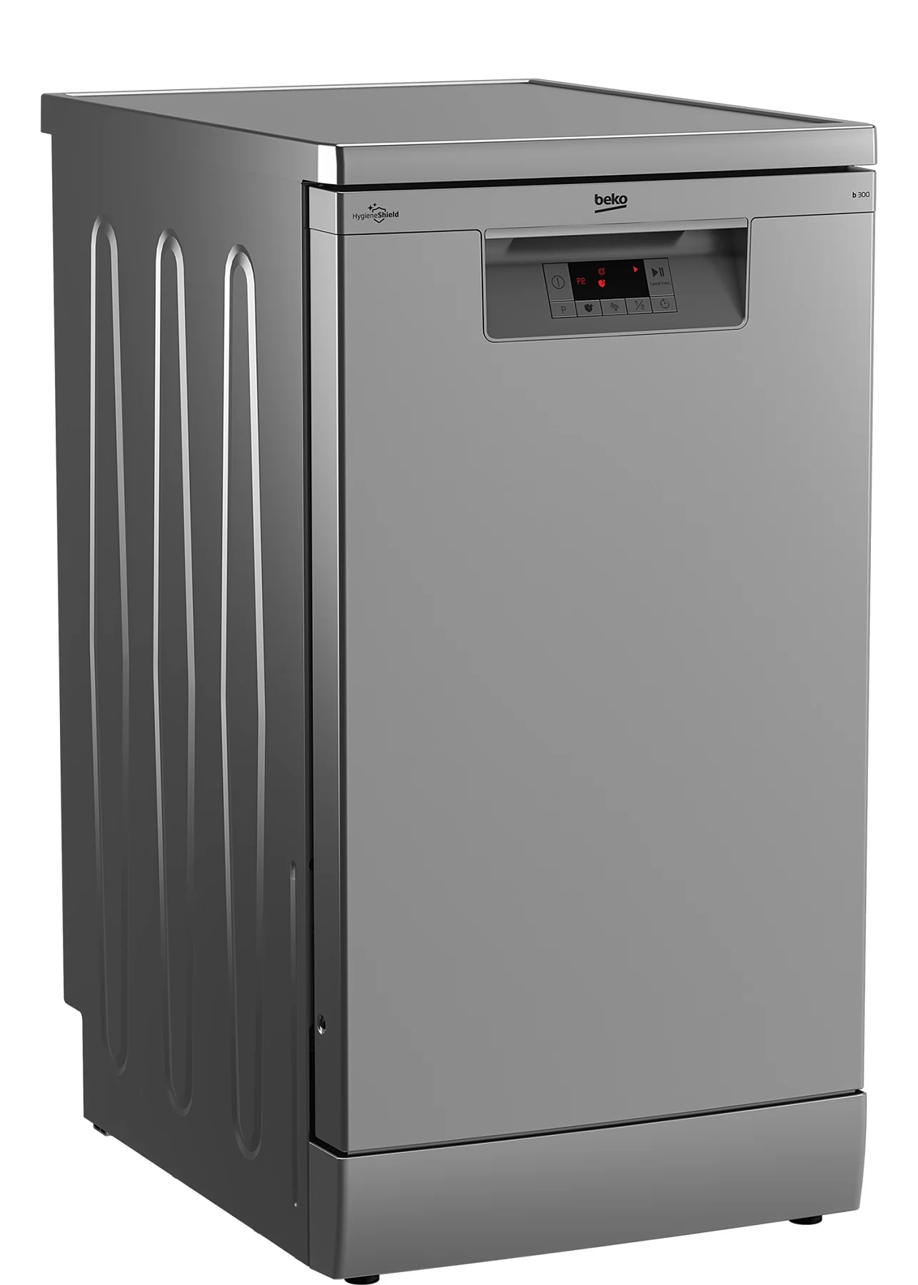 Машина посудомоечная отдельностоящая 45 см Beko BDFS15020S (10 комплектов / 2 полки / Расход воды - 11,9 л / Серебристый)-0