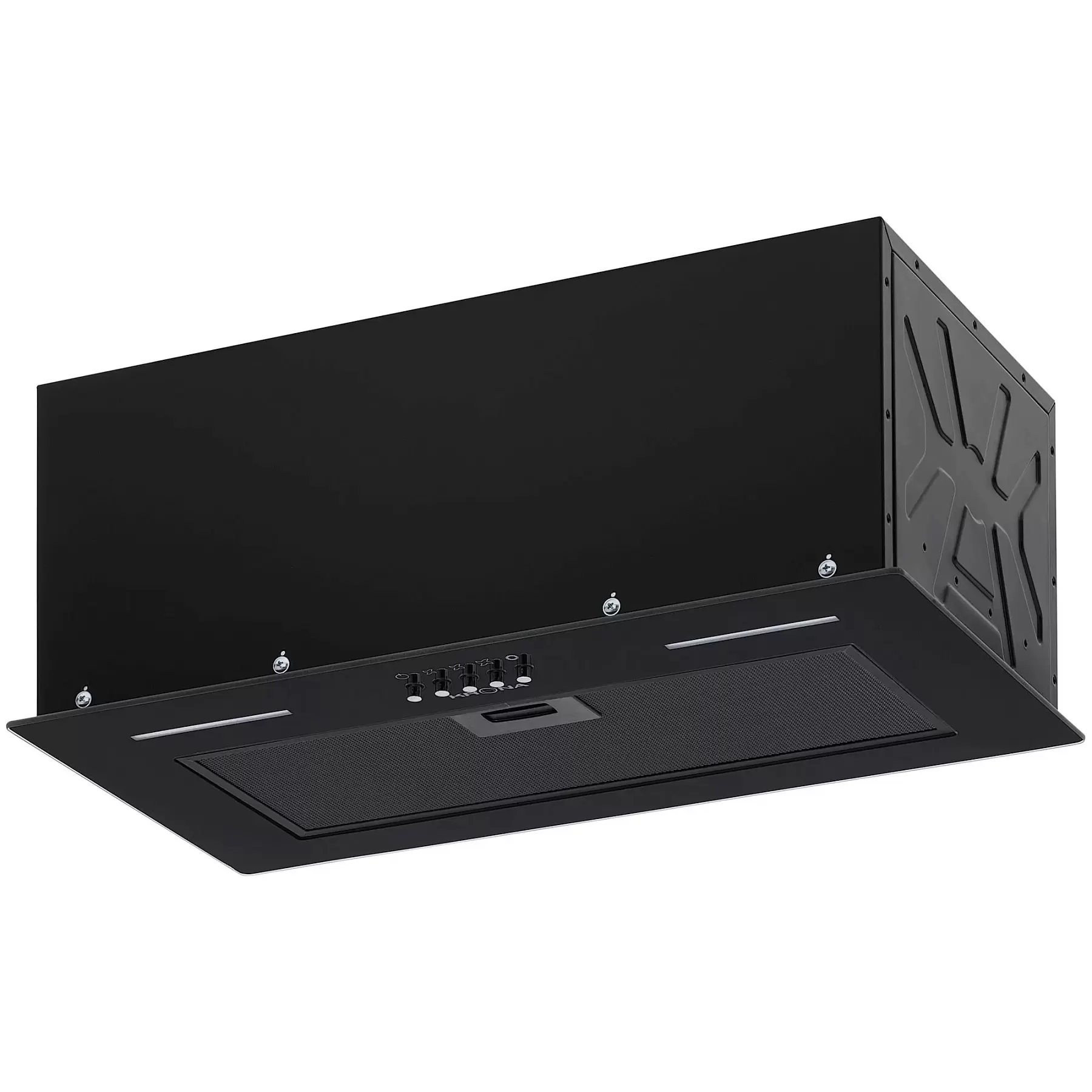 Вытяжка полновстраиваемая KRONA WERMUT 600 DN BLACK PB BF (950 м³/ч / 125 Вт / LED освещение 2x3 Вт / ширина - 52 см / чёрный / металл/стекло)-0