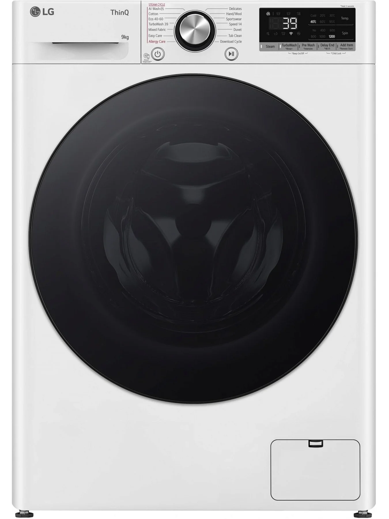 Стиральная машина LG F2WR709S2W (47.5см / 9кг / 1200об / пар / добавление белья / AI DD ™ / TurboWash™ 360˚ / Wi-Fi / Inverter Direct Drive / A+++)-0