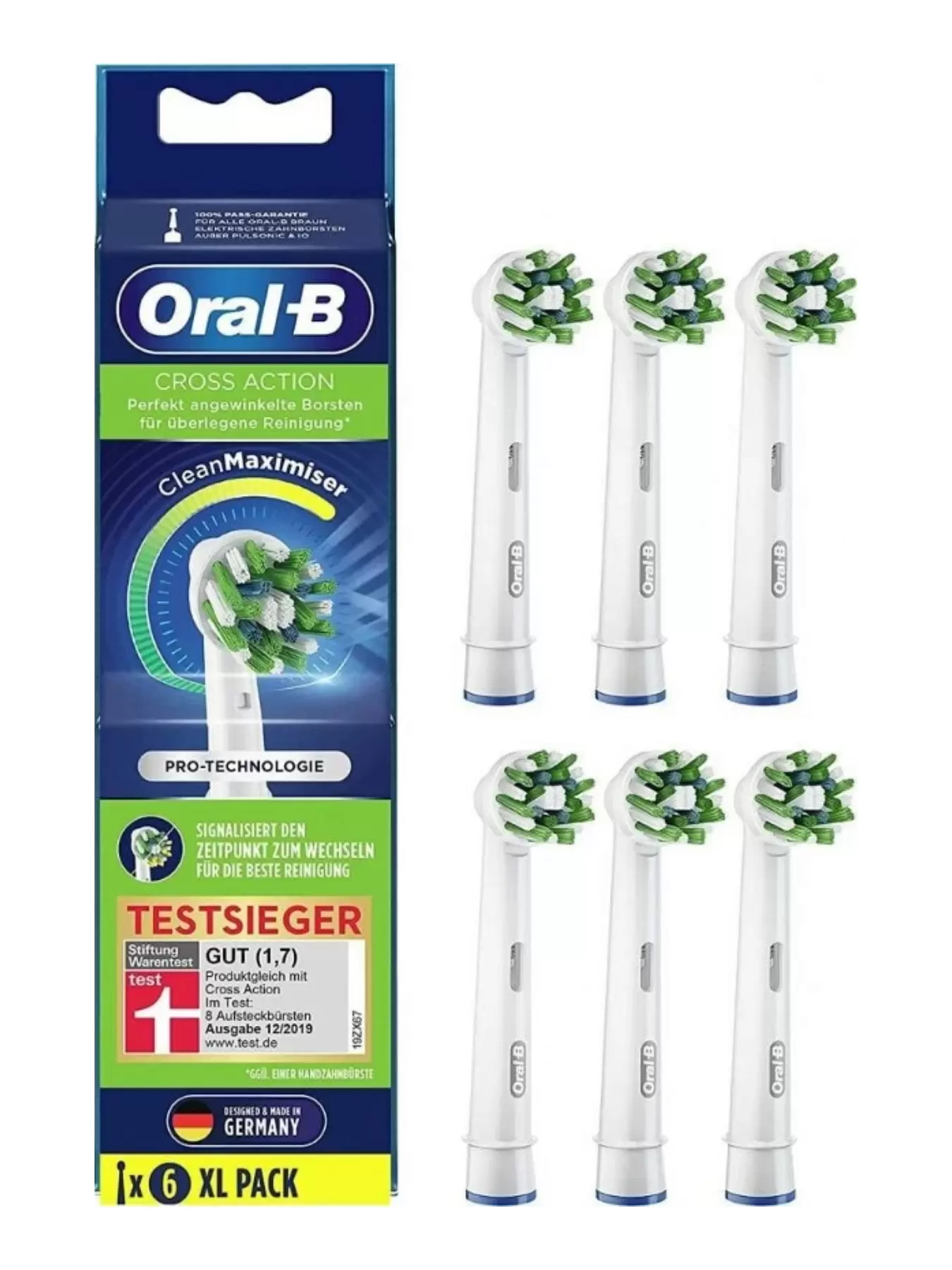Насадка для зубных щеток Braun Oral-B Cross Action CleanMaximiser EB50RB (6 шт)-0