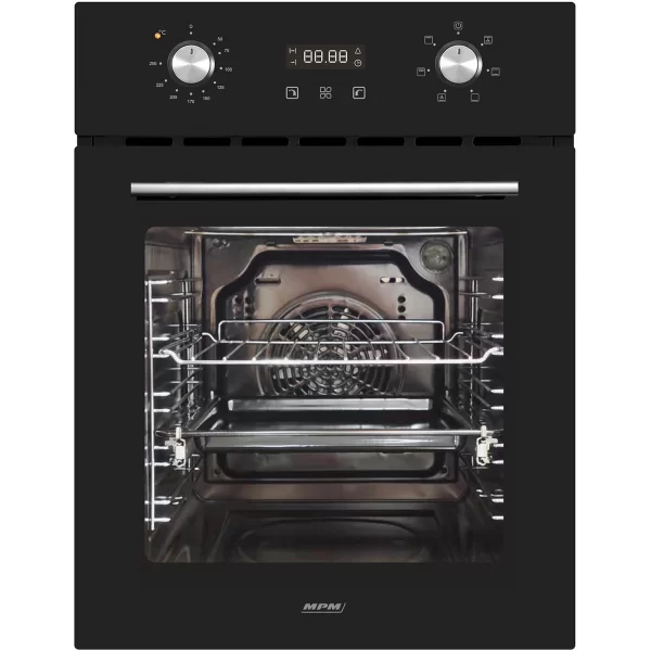 Духовой шкаф MPM MPM-45-BO-22 (узкий 45 см / 50 л / до 240 °C / Чёрное стекло / AquaClean / съемные направляющие / А)-0