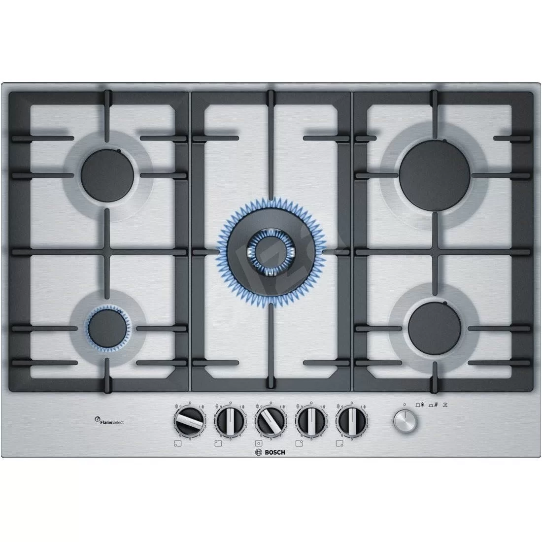 Поверхность газовая Bosch PCQ7A5M90 (Serie6 / нерж сталь / нерж сталь / чугун / FlameSelect / 5 комфорок)-0