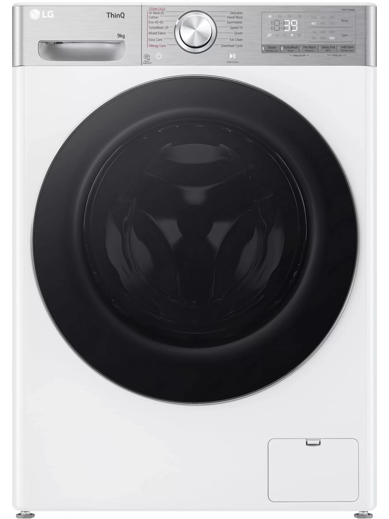 Стиральная машина LG F2WR909P3W (47.5см / 9кг / 1200об / пар / добавление белья / AI DD ™ / TurboWash™ 360˚ / Wi-Fi / Inverter Direct Drive / A+++)-0