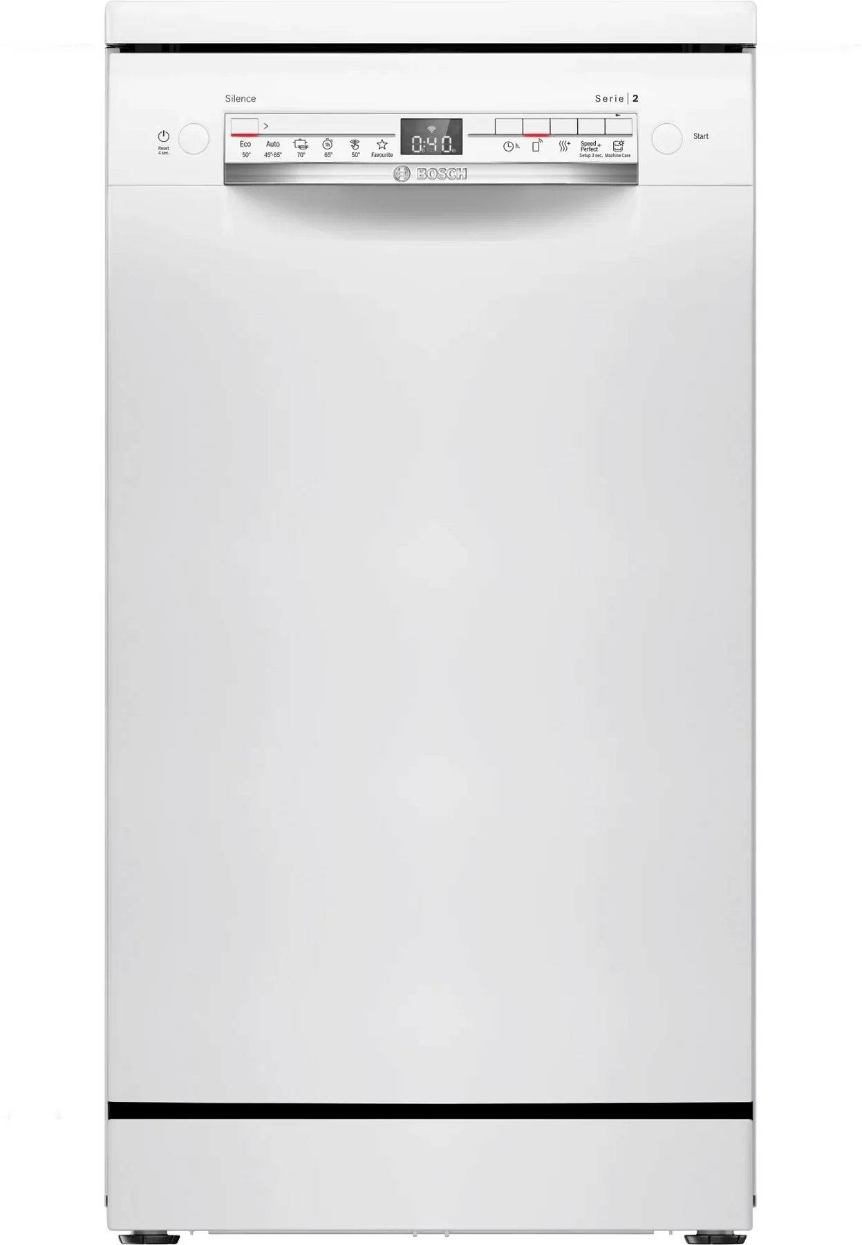 Машина посудомоечная отдельностоящая 45 см Bosch SPS2HKW58E (10 комплектов / 2 полки / Расход воды - 8,9 л / Home Connect / EcoSilence Drive / Белая)-0