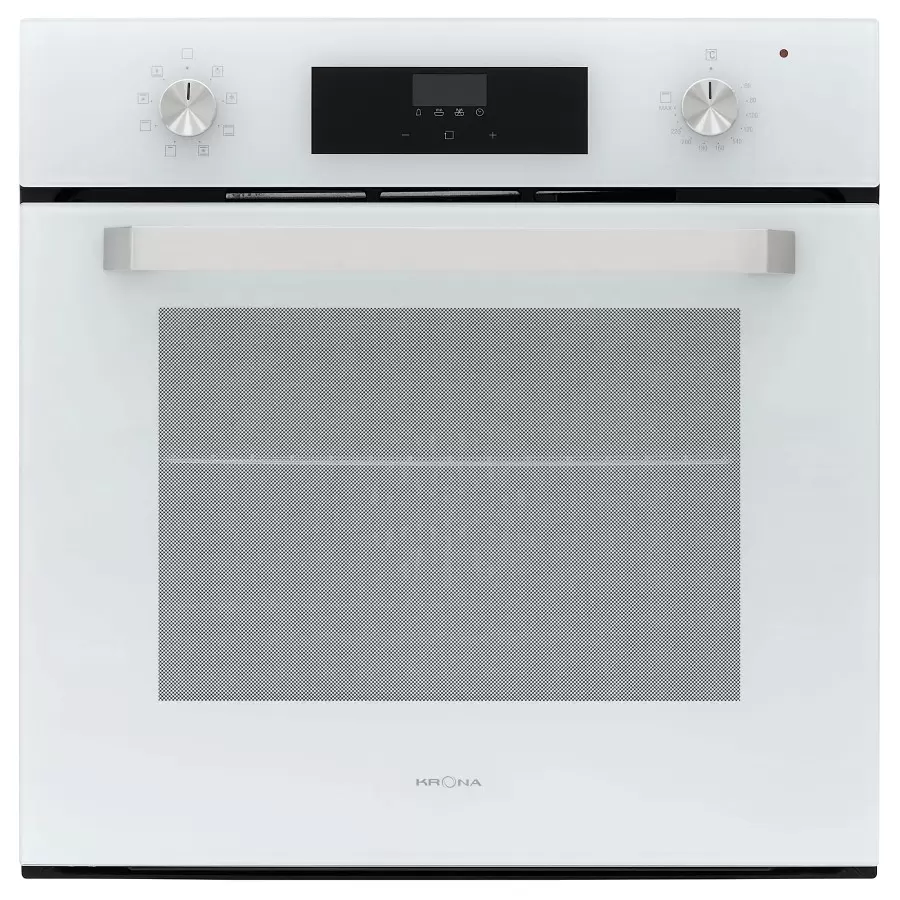 Духовой шкаф KRONA ONORE 60 WH G2 (56 л / до 260 °C / Белое стекло / Традиционная очистка / Гриль / Боковые направляющие / А)-0